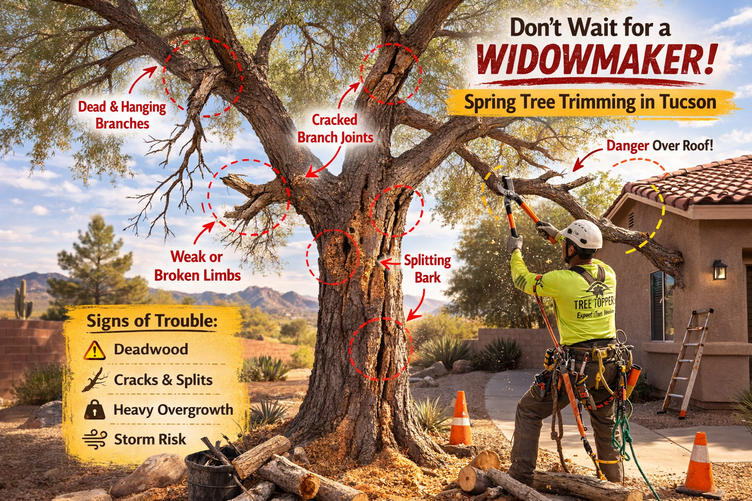 Beware of “Widowmakers” in Trees: Why Spring Is the Best Time for Tree Trimming in Tucson