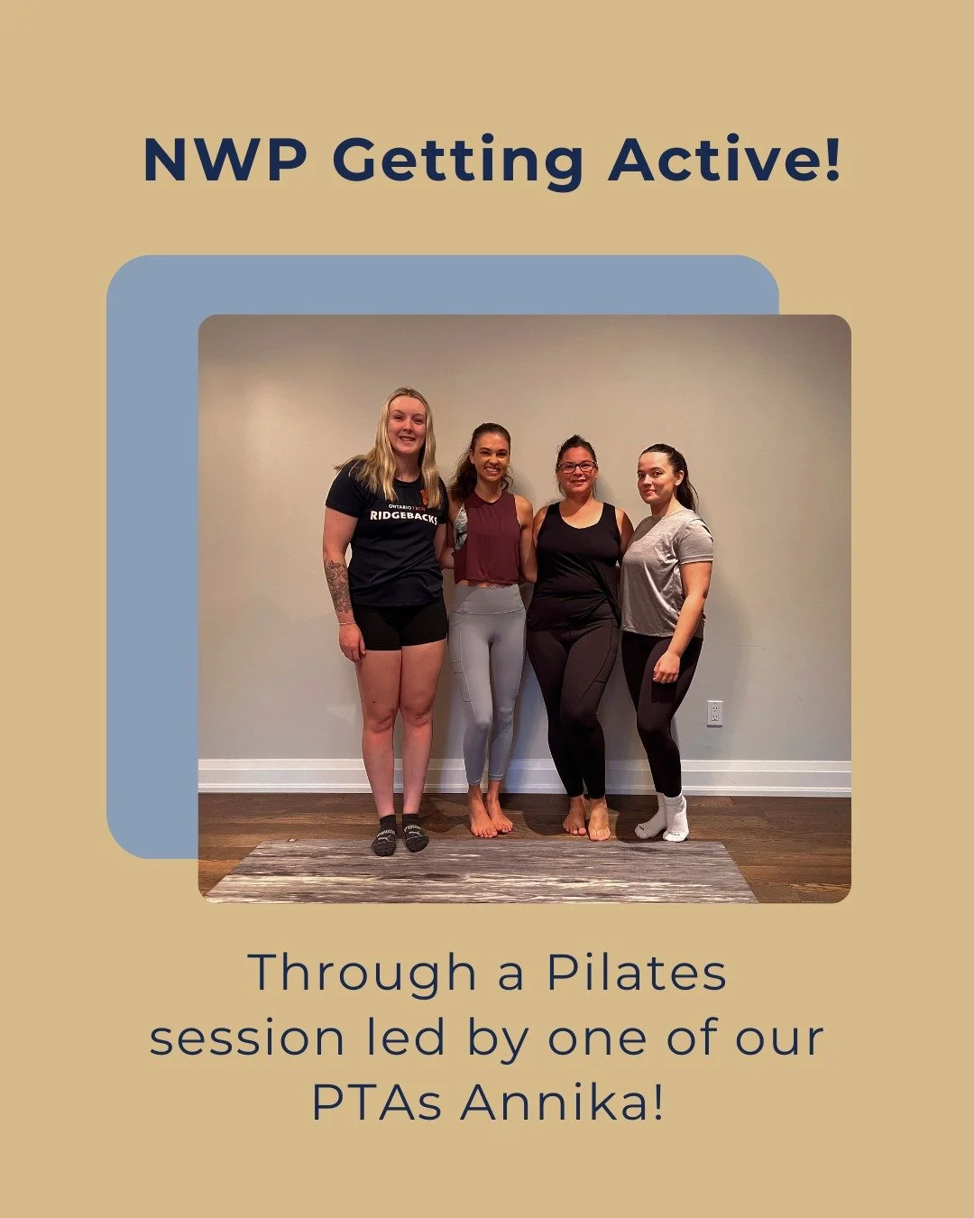 NWP is Getting Active! 👏

A few staff members from North Whitby Physiotherapy &amp; Sports Injury Clinic participated in one of our PTA's Pilates sessions!

What is your favourite way to stay active? 💪 Let us know in the comments! 🙌

#northwhitby 