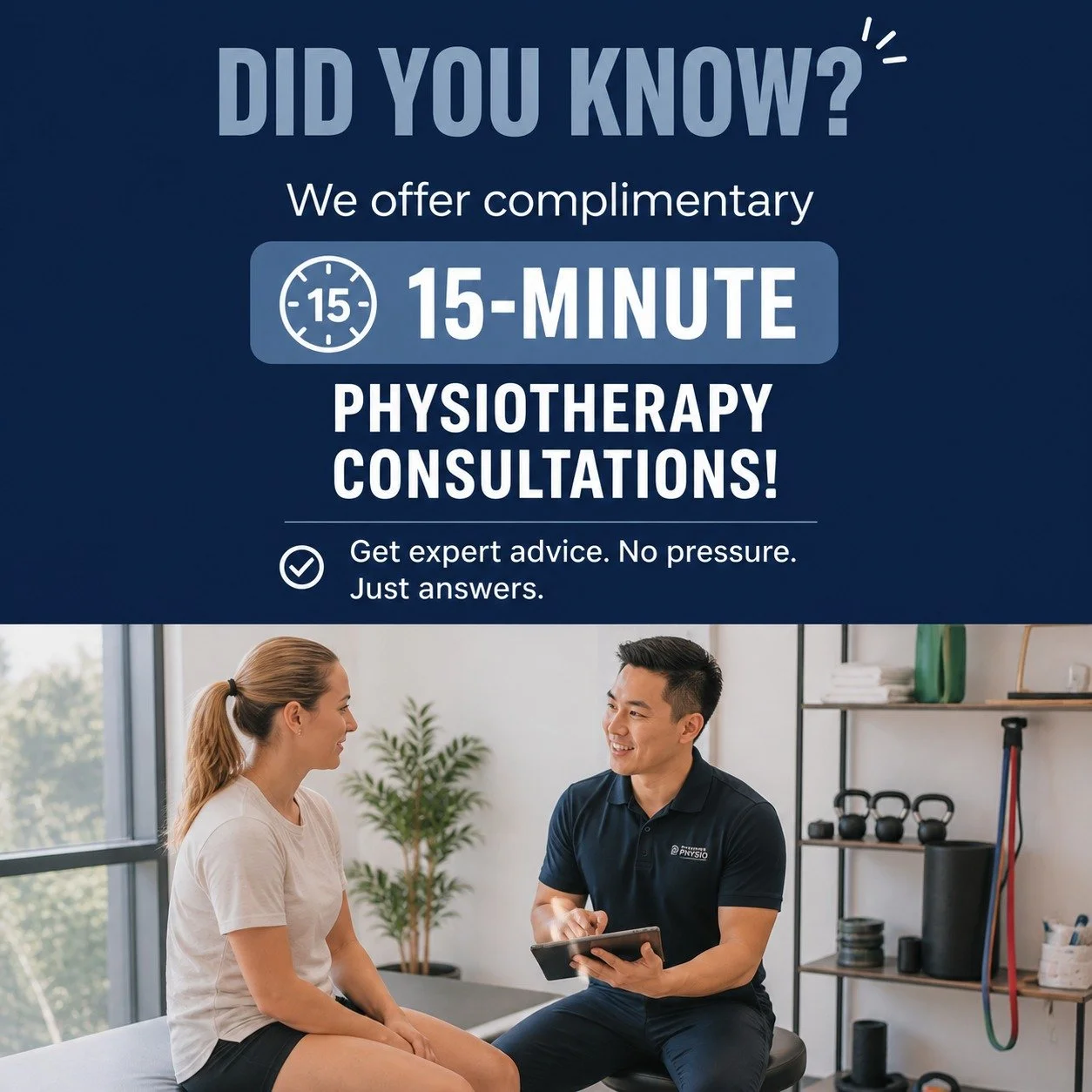 Book a complimentary 15-minute physiotherapy consultation and get expert guidance&mdash;no pressure, just answers.

📍 Start your recovery with confidence
📲 DM us or book online

We are looking forward to discussing how physiotherapy could support y