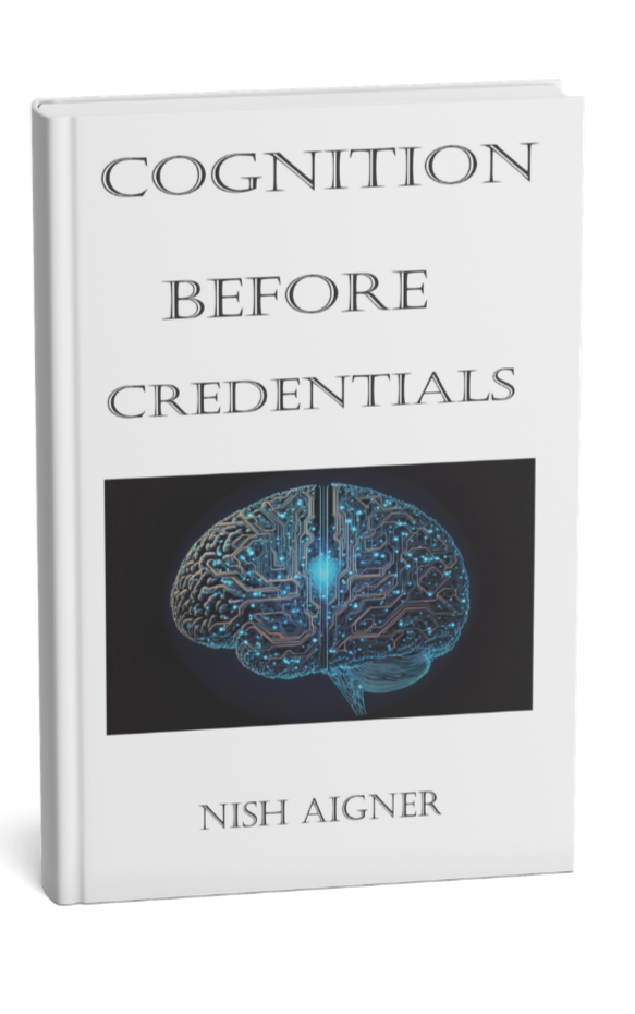 Picture of the Cognition Before Credentials website Book cover.