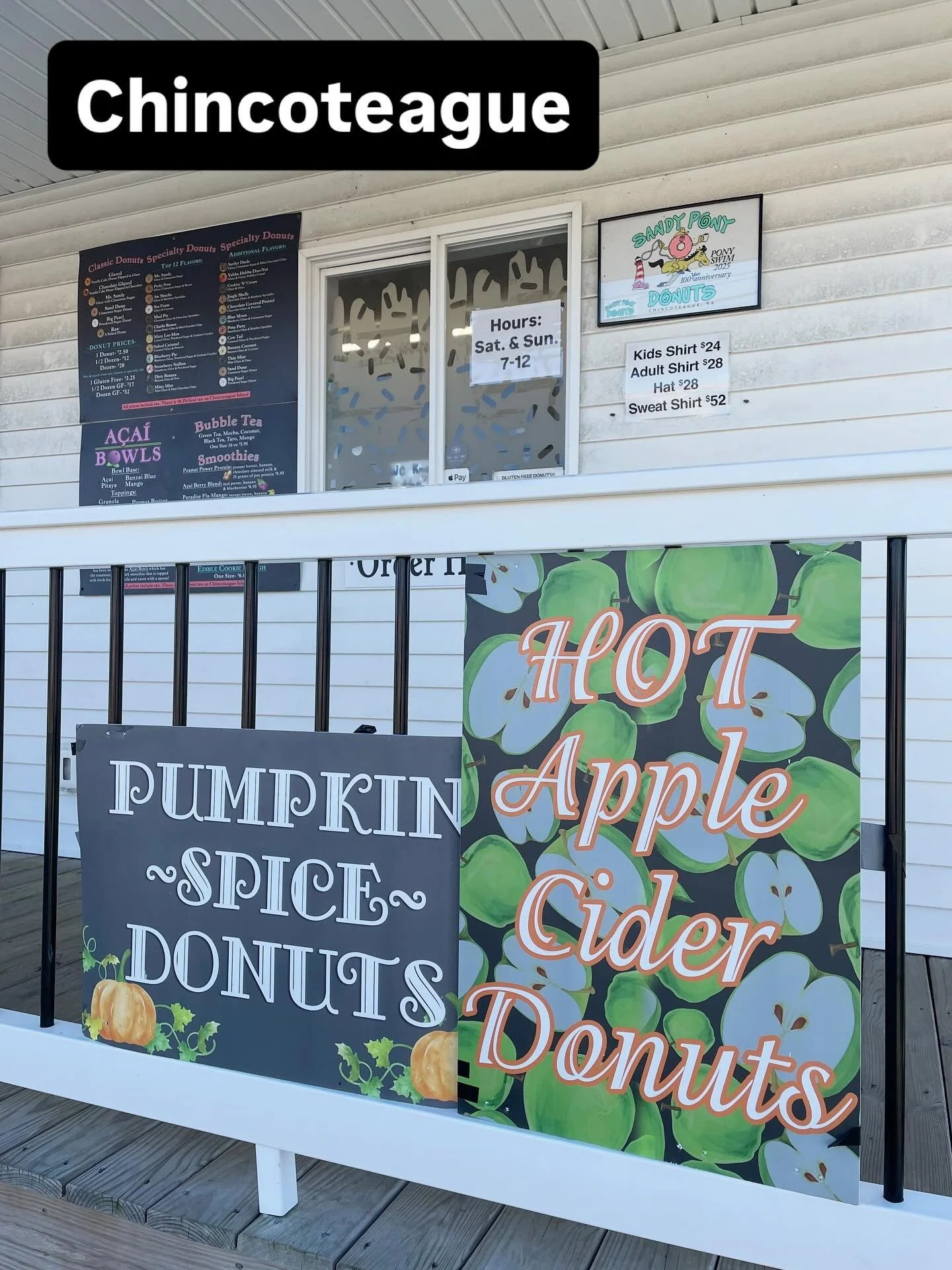 Hey Chincoteague, keep it coming!!! We are still OPEN Saturdays &amp; Sundays 7-12! This is the latest we have stayed open in the season, so please keep the business coming so we can continue to serve the island this off season 🍩🐴

We can&rsquo;t t