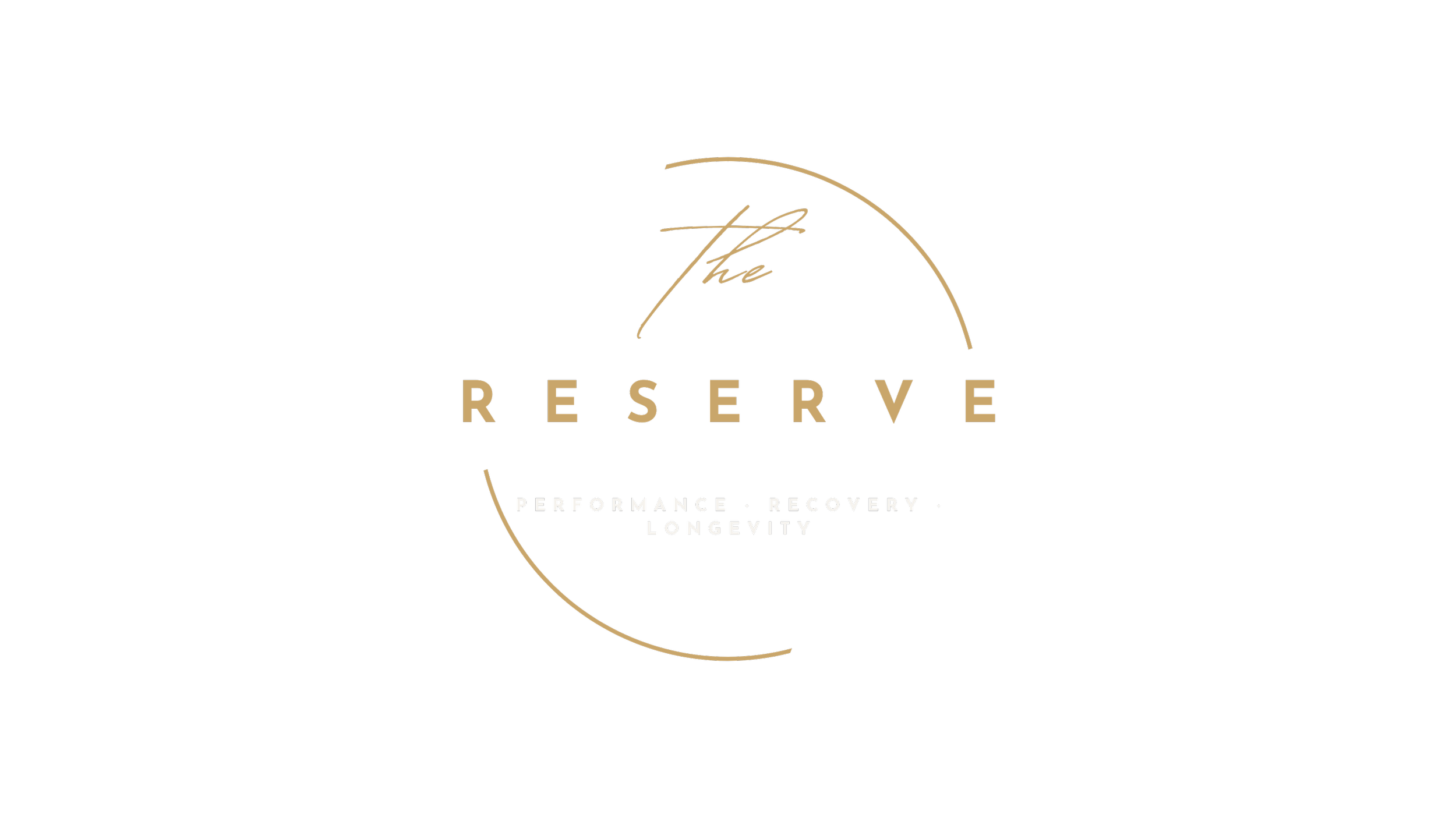 Logo for The Reserve with the words 'performance, recovery, longevity' underneath.