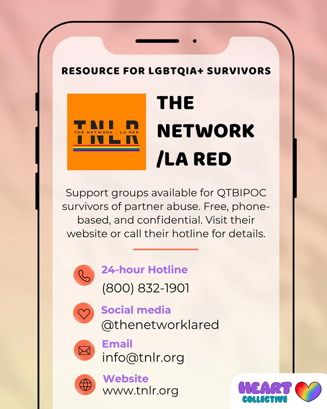 Did you know support groups are available for LGBTQIA+ and QTBIPOC survivors of partner abuse? The Network / La Red provides groups that are phone-based, free, and confidential. For details on what to expect and how to join, go to their website or ca