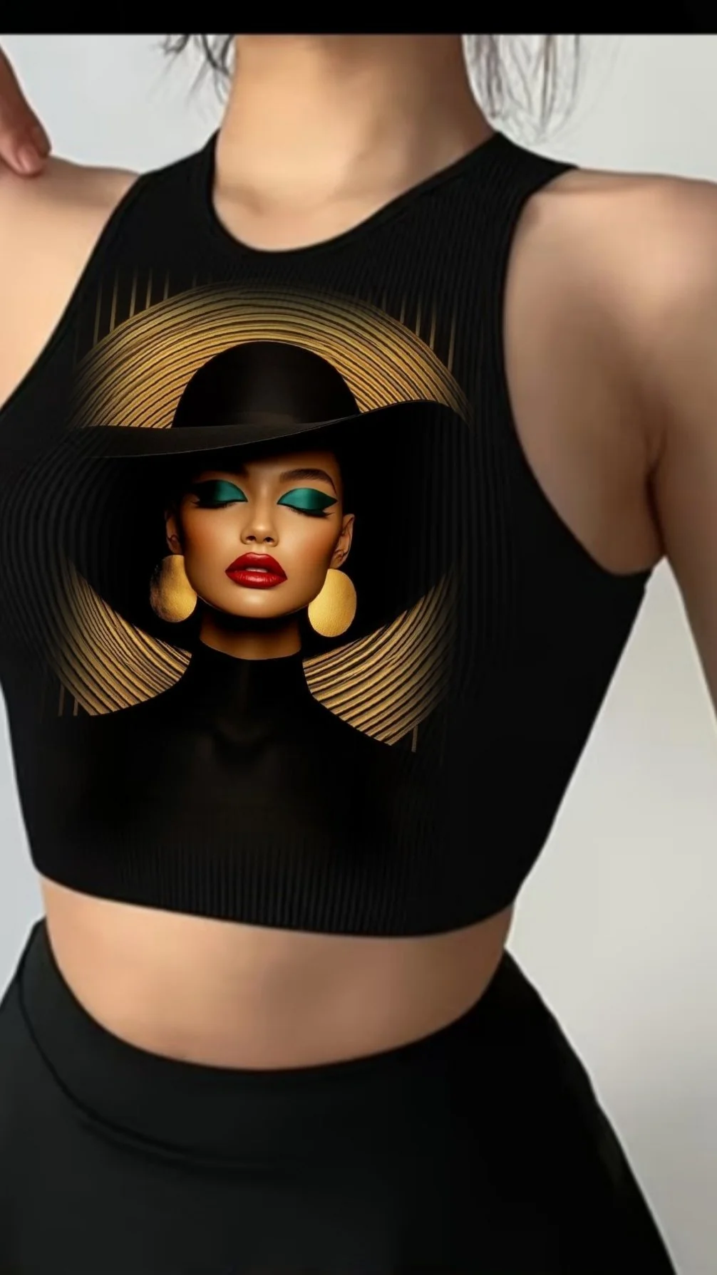 Crop Top "Icône Noire"