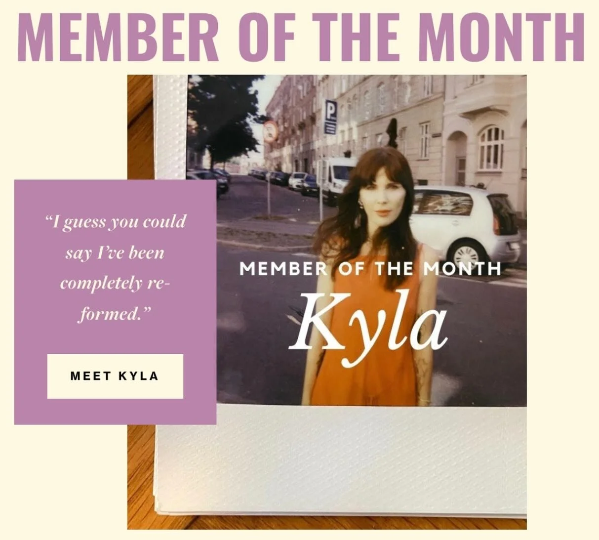 M.O.T.M- Kyla, we are so grateful you&rsquo;re part of this community. Your humor, thoughtfulness, and presence make our studio better. We love watching your strength grow, and we love even more the way you speak to what Pilates can really become in 