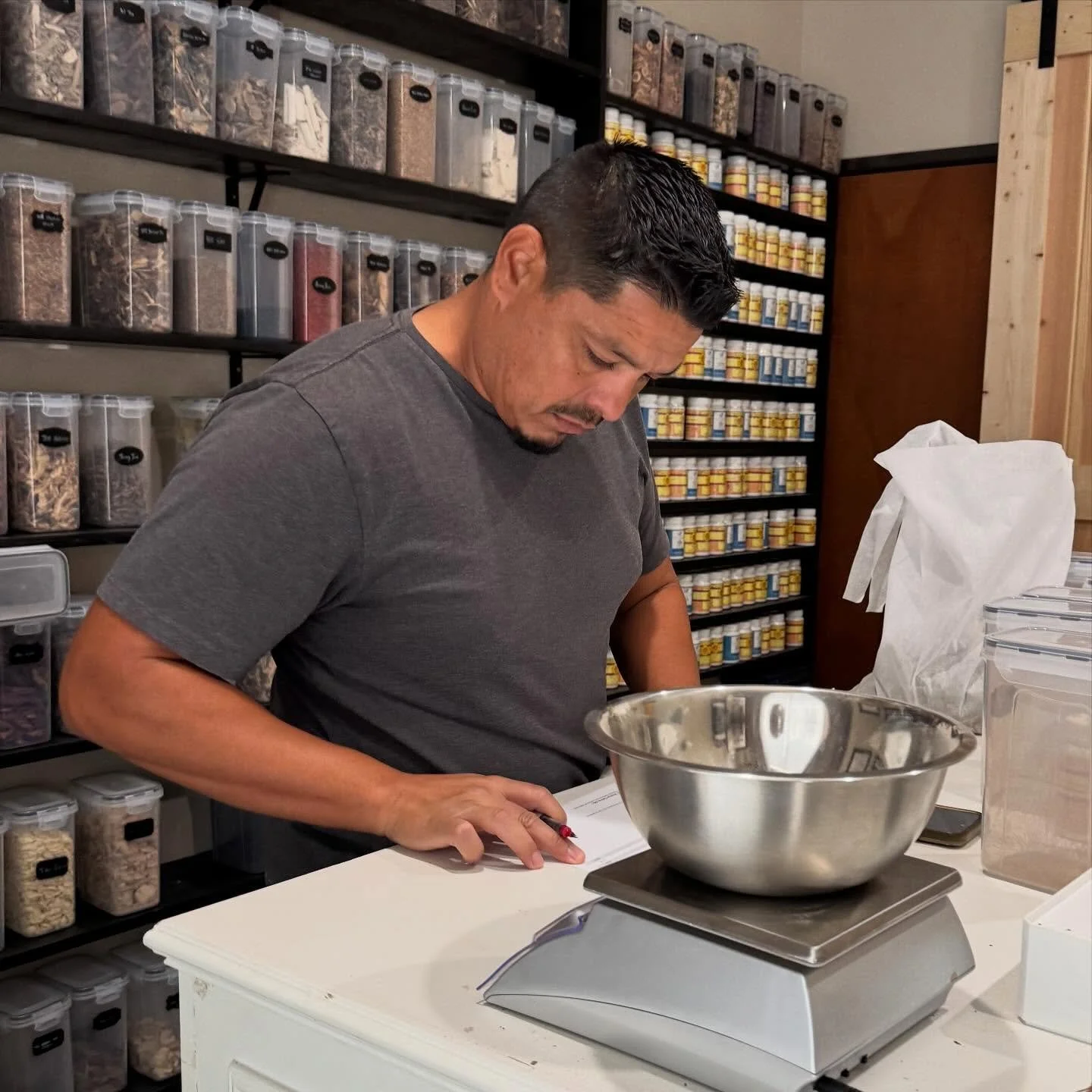 Just my best friend being a great herbal helper guy!