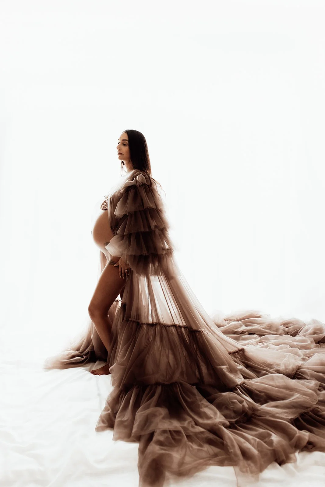 YEWEN BROWN TULLE