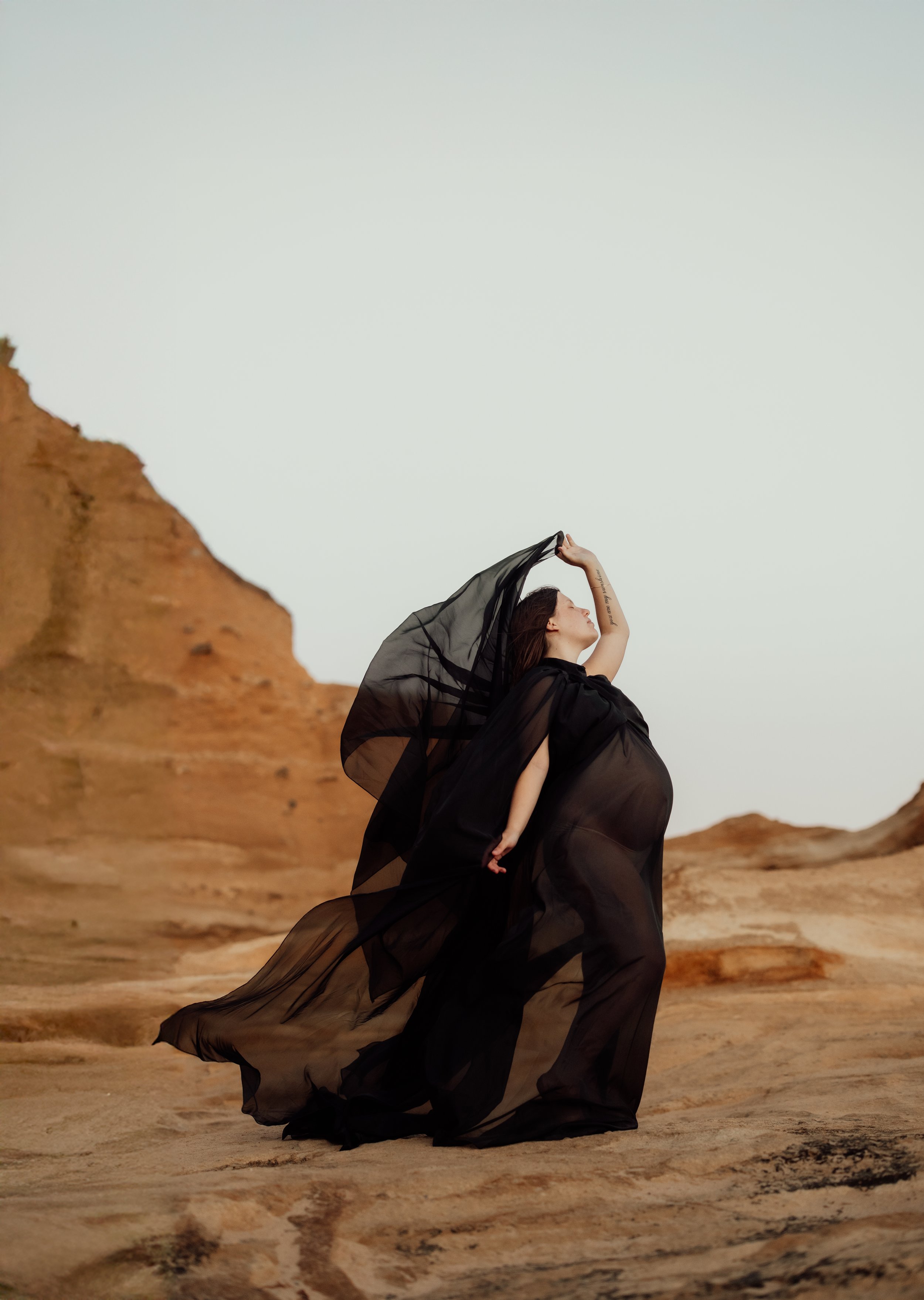 YEWEN BLACK SHEER DRESS 