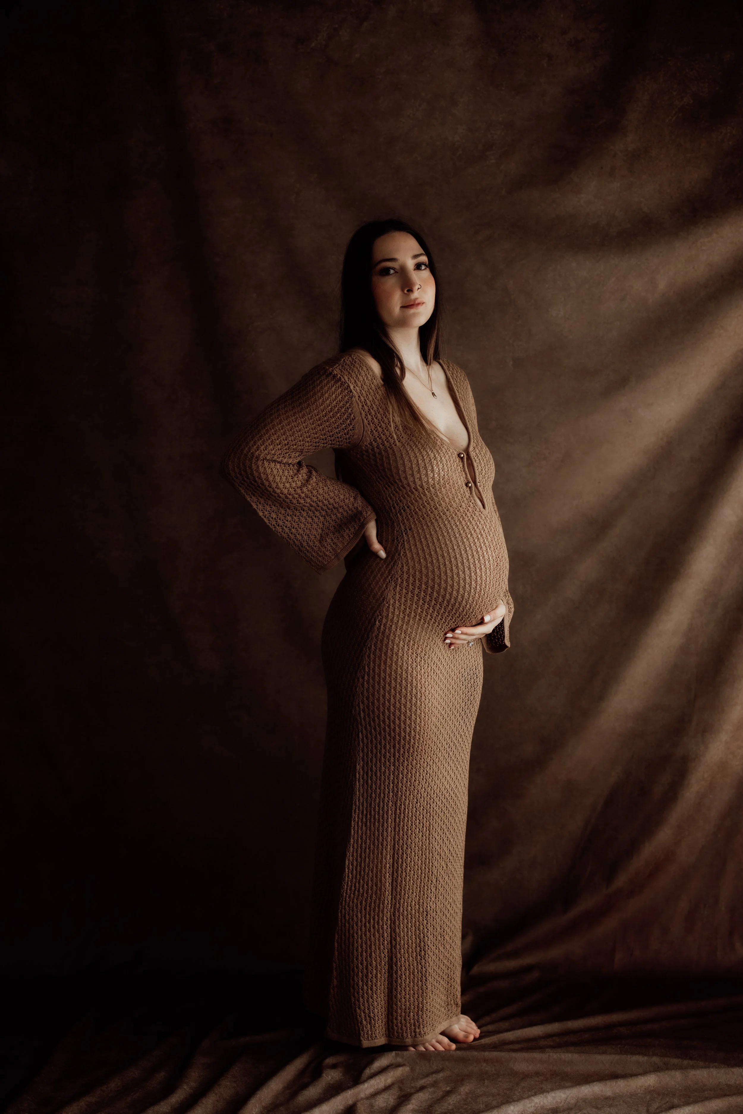 BROWN KNIT MAXI