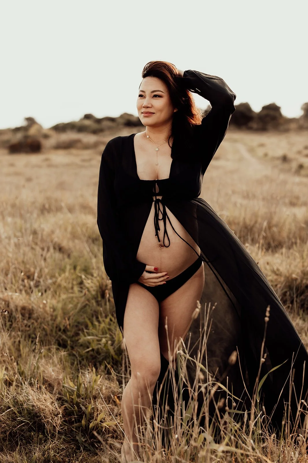 BLACK SILK ROBE