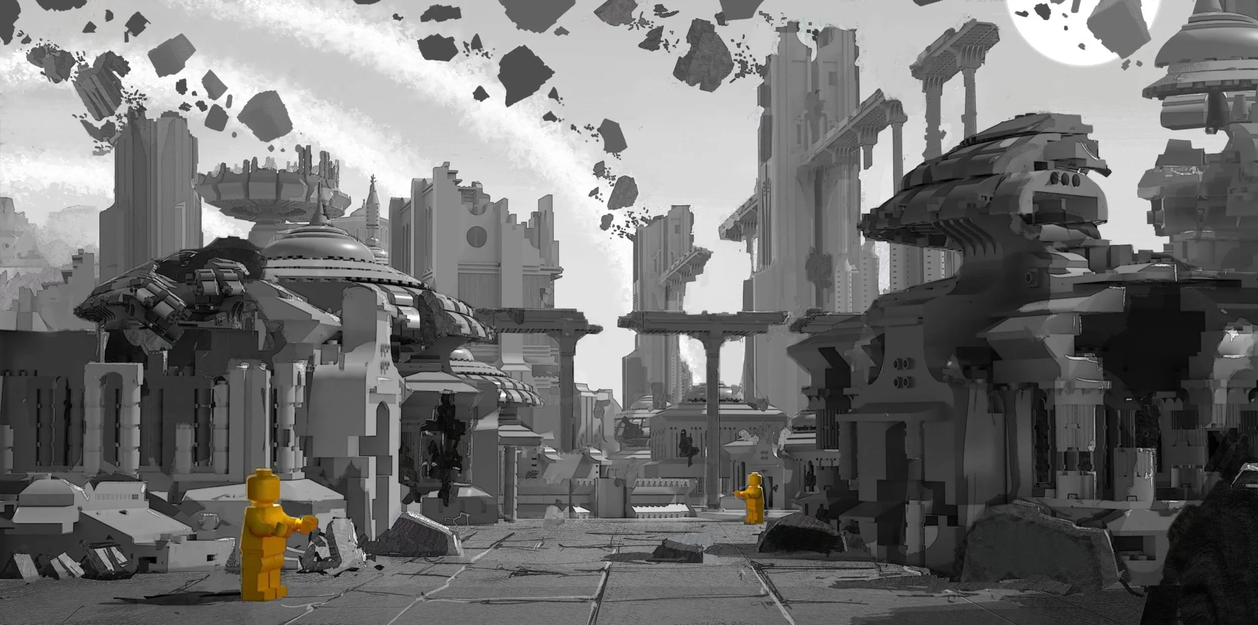 Damage FX + Layout. Lego Star Wars :Rebuild the Galaxy- Pieces of the Past. ('Alistan Nor' buildings, Renato Dantas) {Art Direction, Martin Kau }