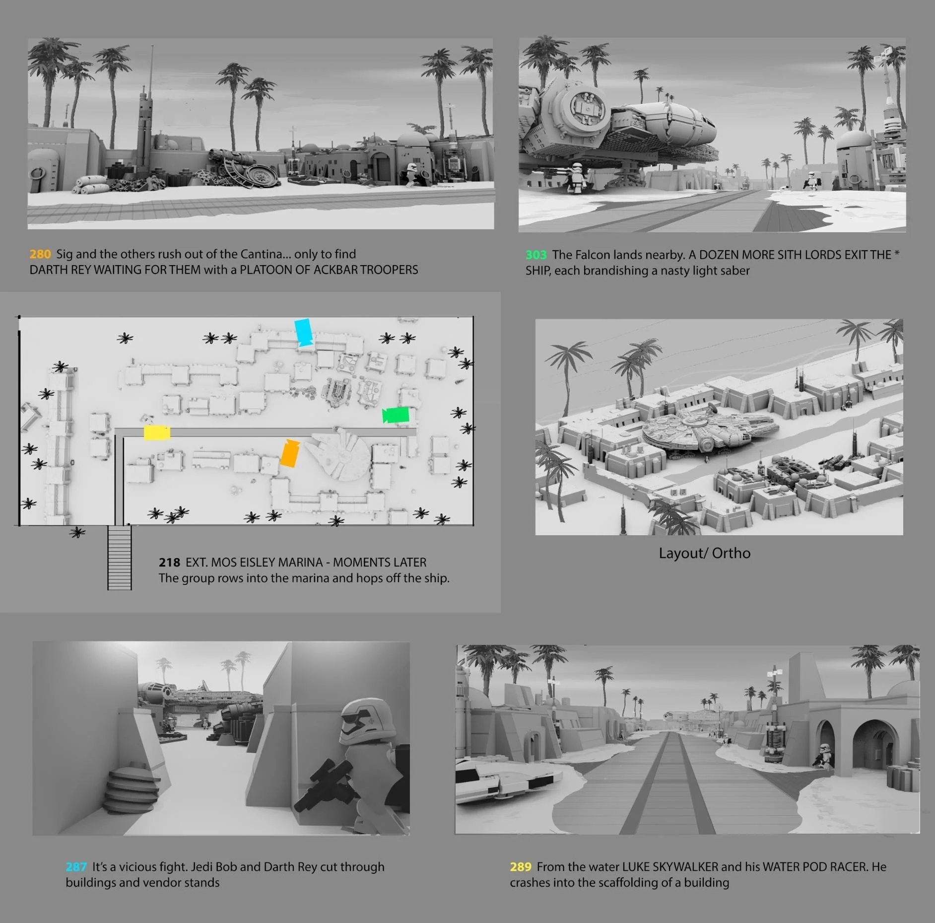 Location Layout- LEGO Star Wars : Rebuild the Galaxy, Atomic Cartoons { Art Direction, Maisha Moore }