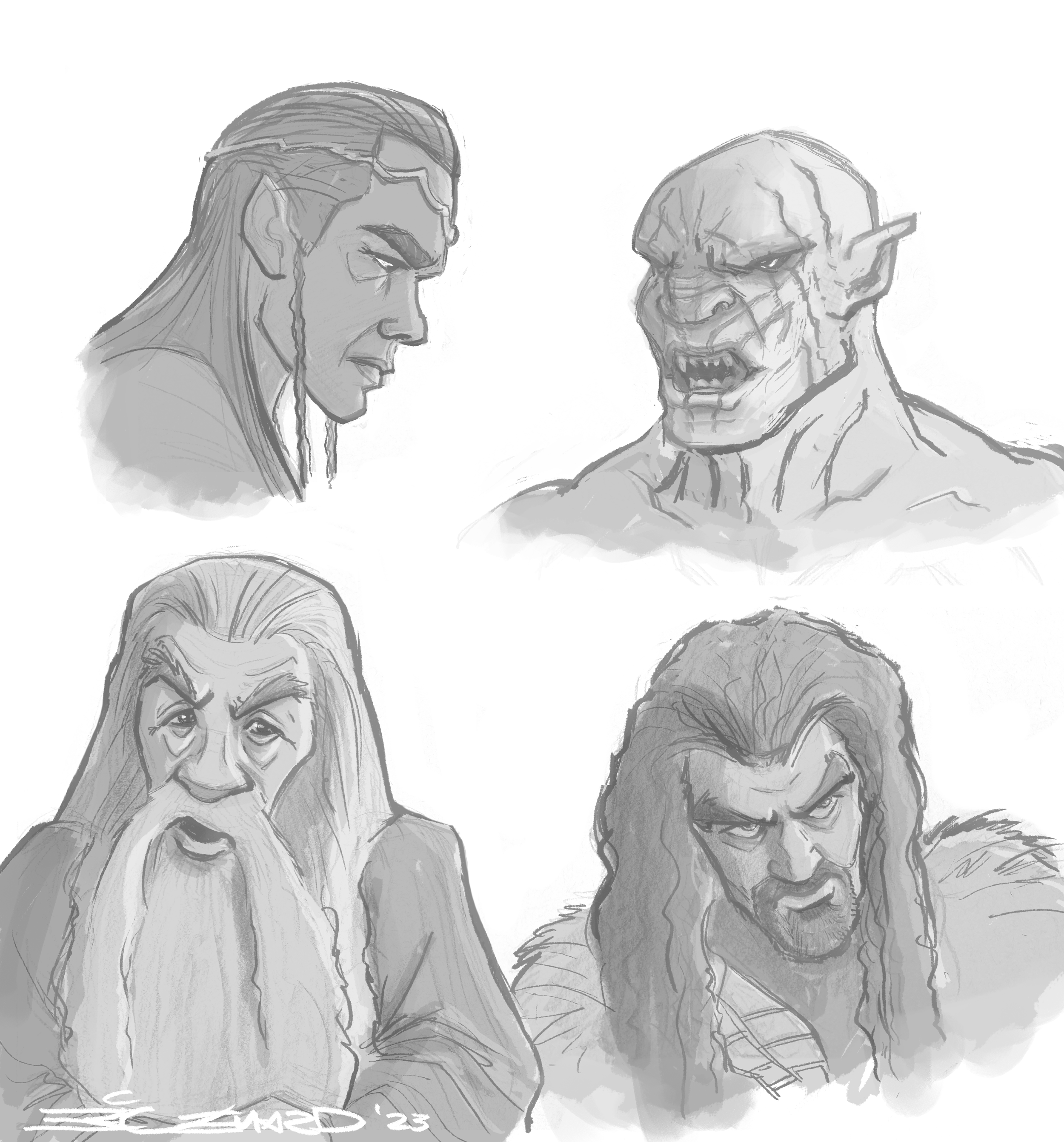 Hobbit Stylized Sketches