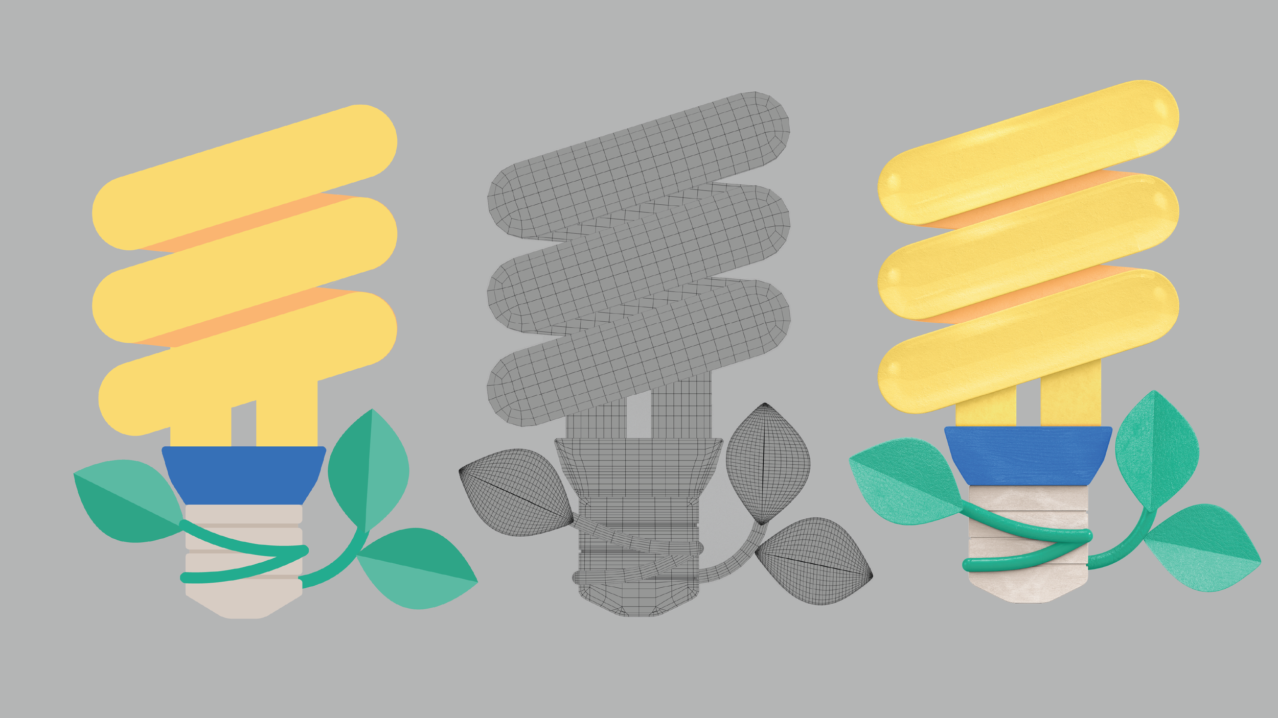 Eco-friendly Lightbulb 3D
