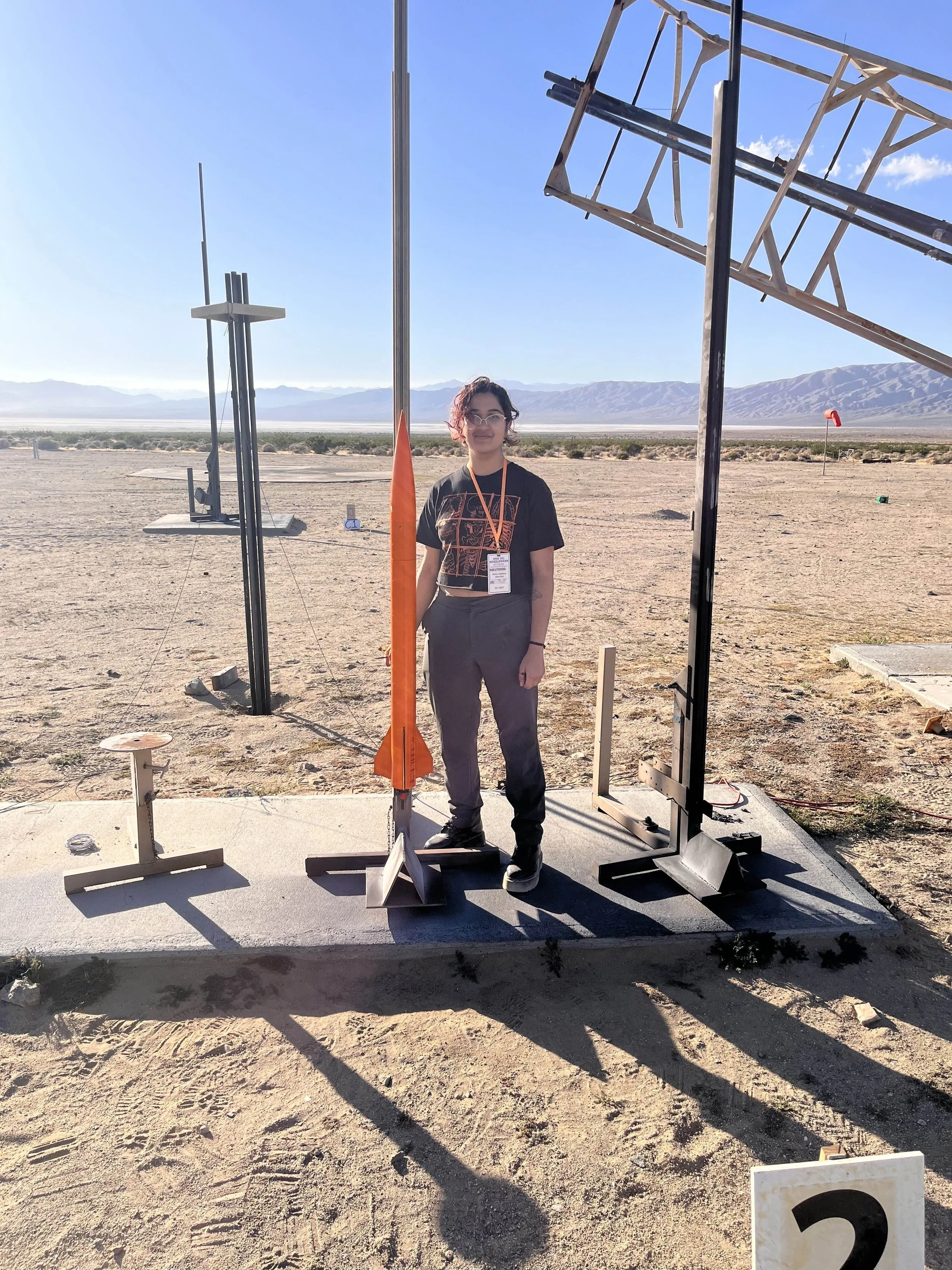 At the launch rail at my L1 certification flight at the Friends of Amateur Rocketry launch site