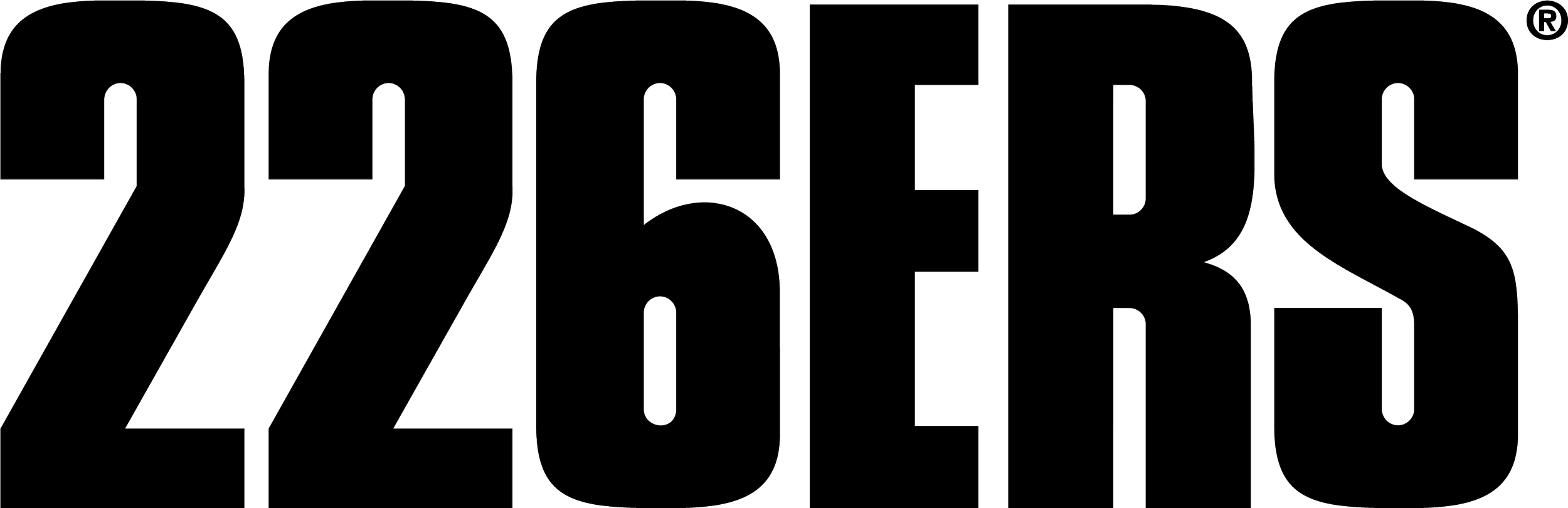Sort og hvit logo for ernæringsprodusenten 226ers