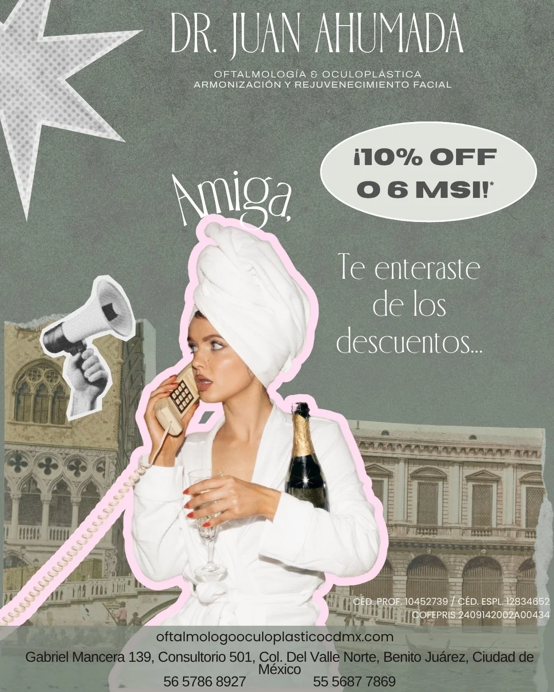 🎉 &iexcl;Ofertas imperdibles en tratamientos inyectables! 🎉
Aprovecha 10% de descuento o 6 meses sin intereses en TODOS nuestros tratamientos inyectables* para lucir radiante.
*No aplica en toxina botul&iacute;nica, v&aacute;lido hasta agotar exist