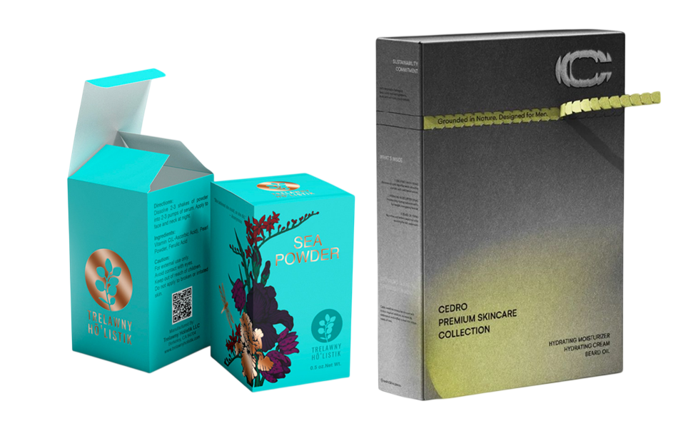 full printed boxes custom design and graphics, low MOQ for small businesses