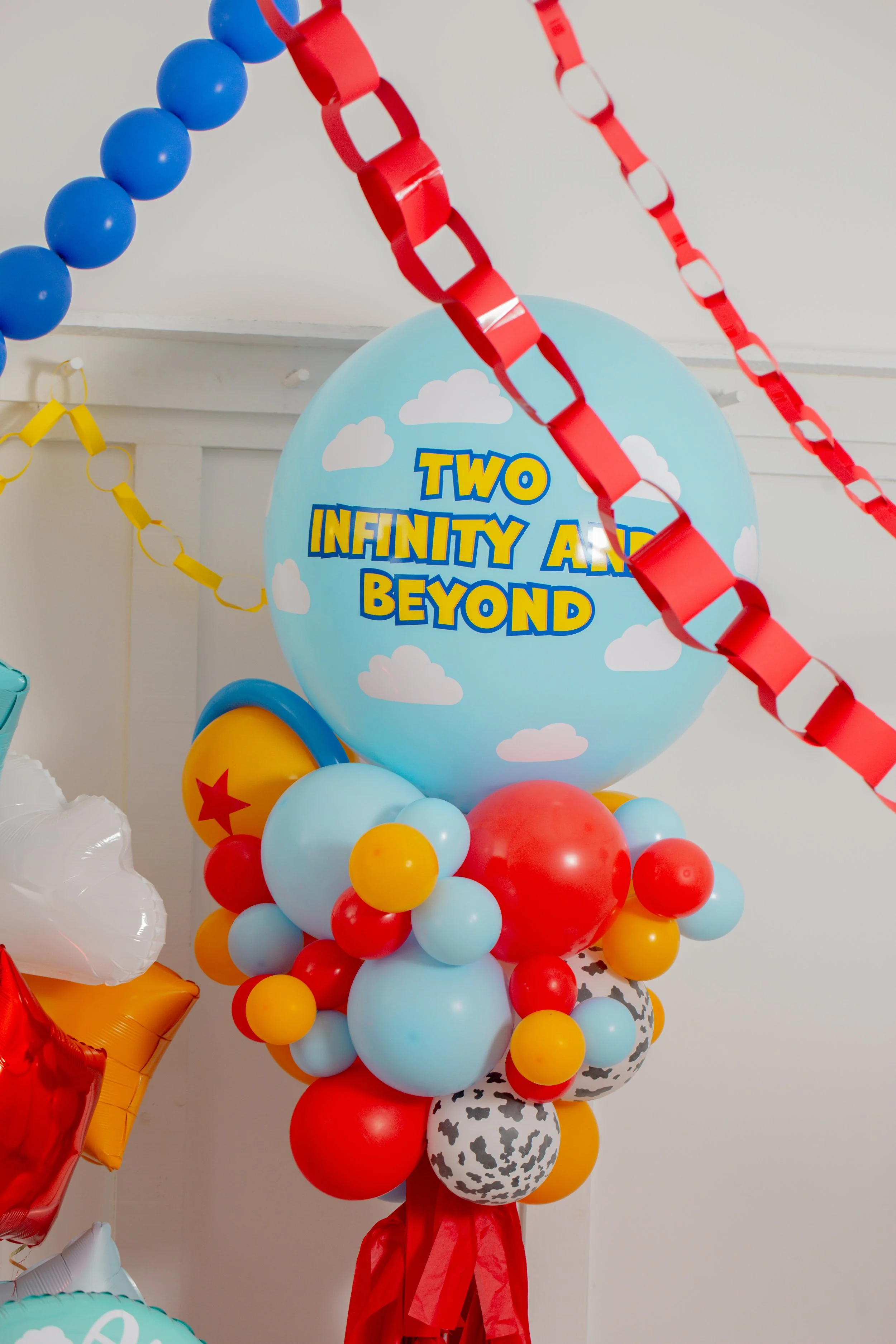 Toy Story 5 Inspired Balloon Birthday Setup Two Infinity and Beyond