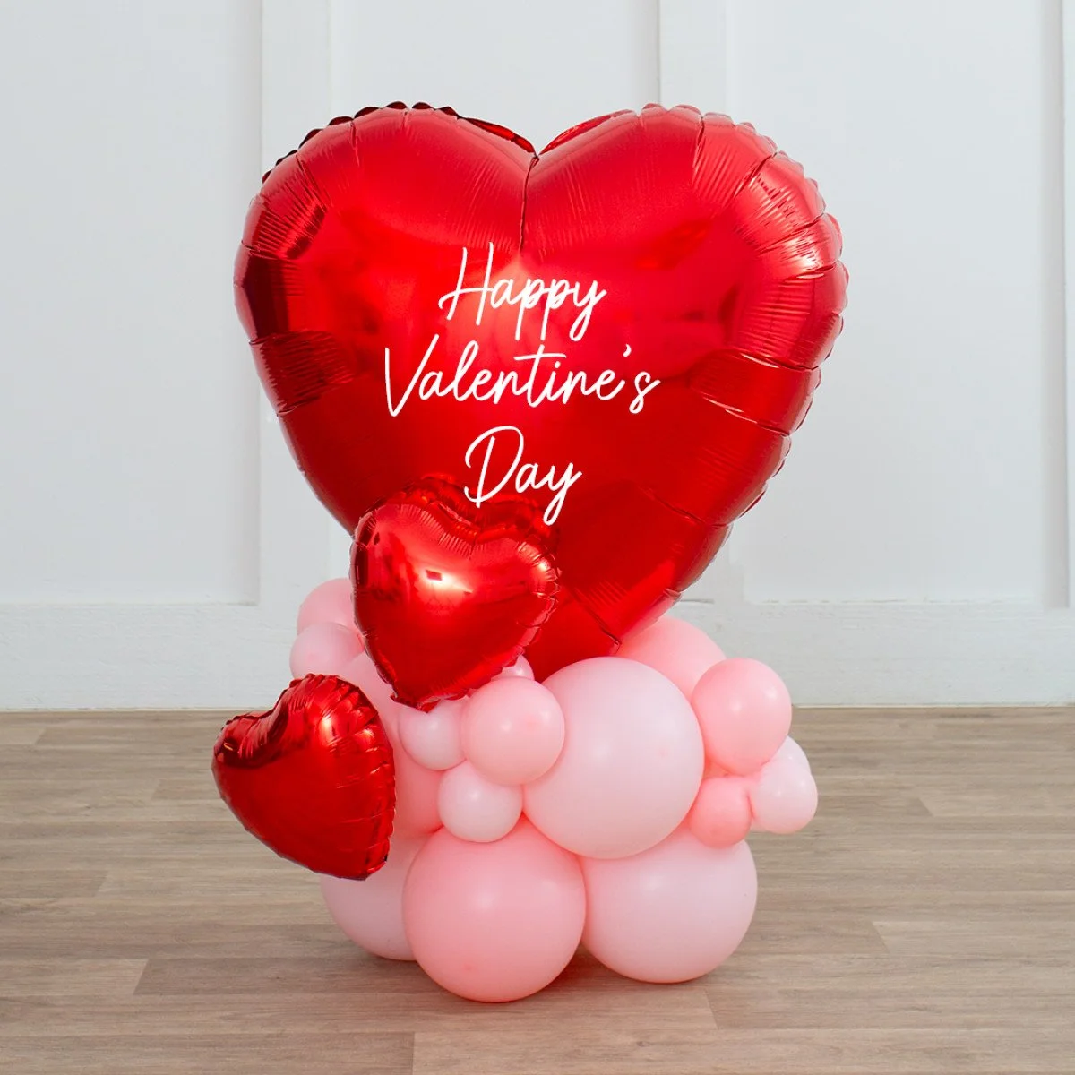 Personalised First Kiss Valentine's Inflated Supershape Balloon Stack