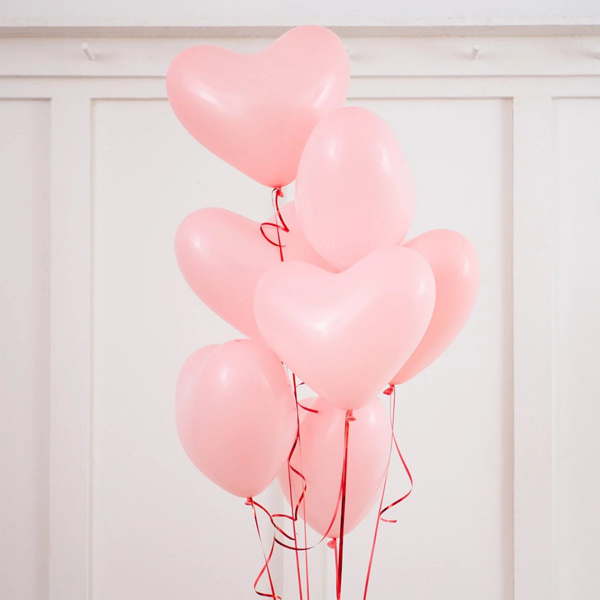 Pink Hearts Party Helium Latex Balloon Bunch