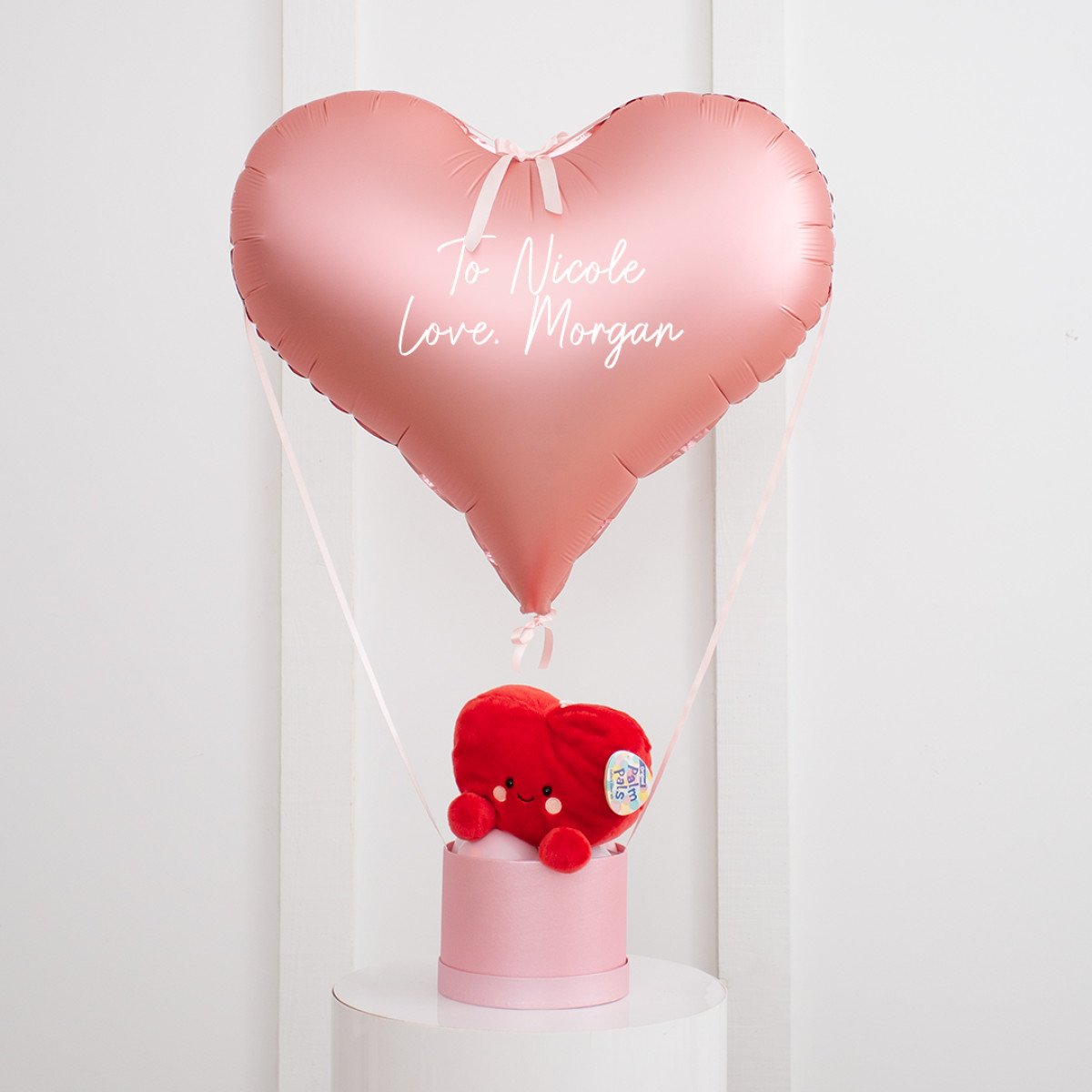 Personalised First Kiss Heart Hot Air Balloon