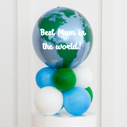 Personalised Globe Air-Filled Orb Stack