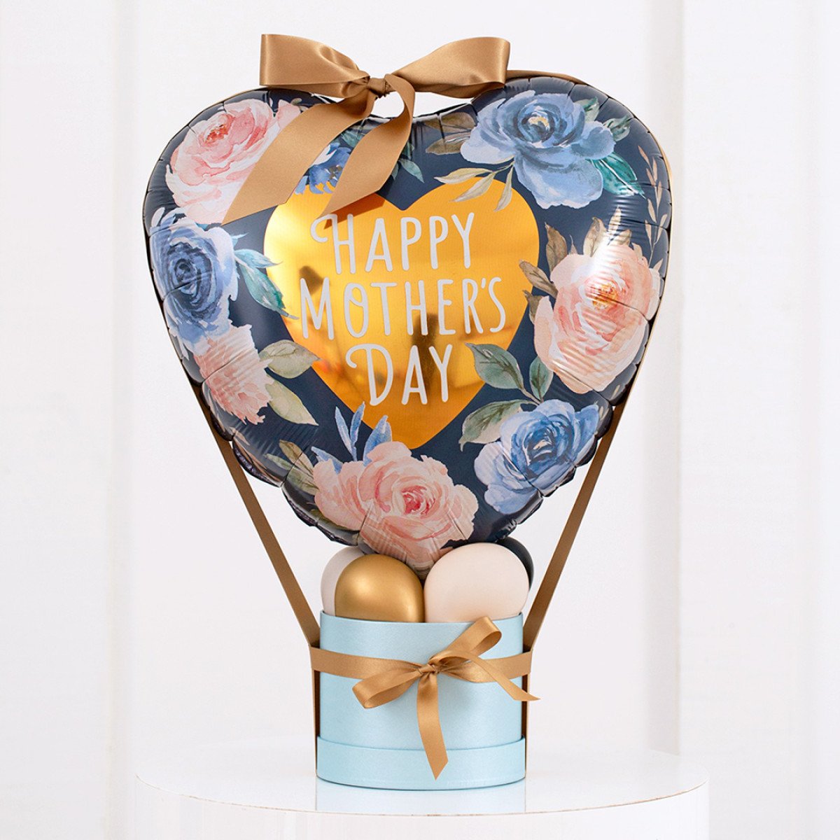 Mother's Day Navy Floral Foil Balloon Box Stack