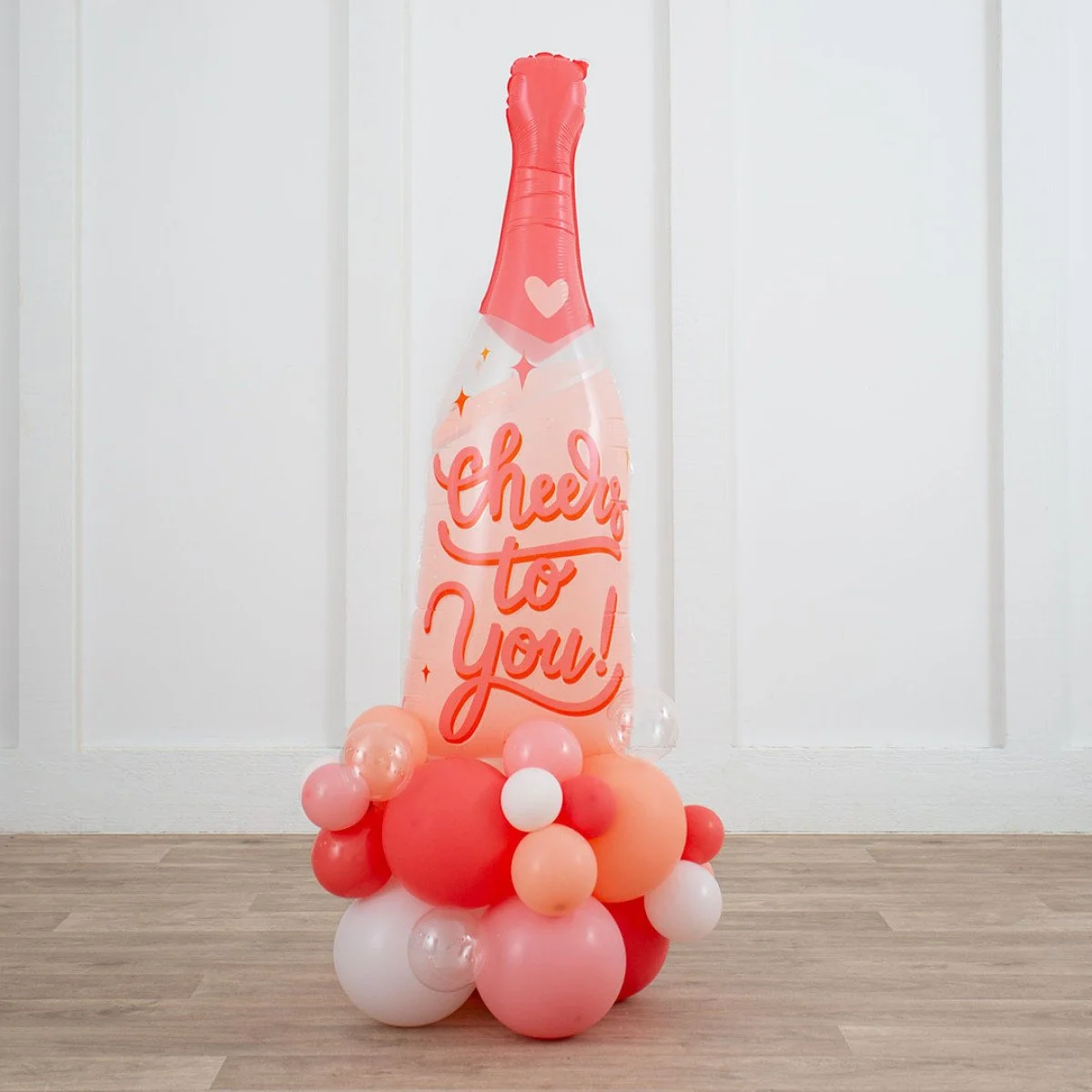 Mother's Day Pink Bottle Inflated Supershape Balloon Stack