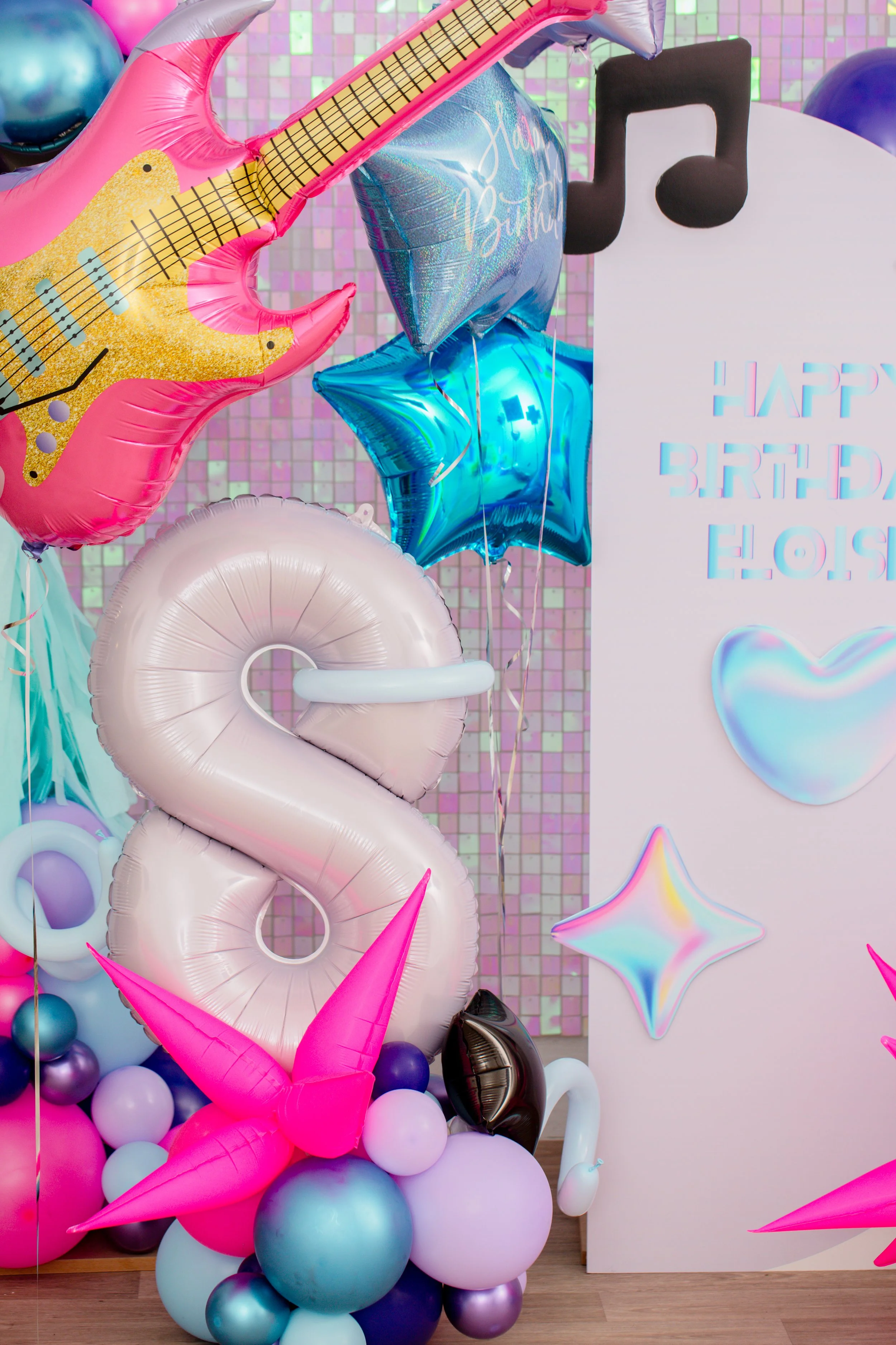 Personalised K-Pop Demon Hunters Inspired Inflated Number Balloon Stack