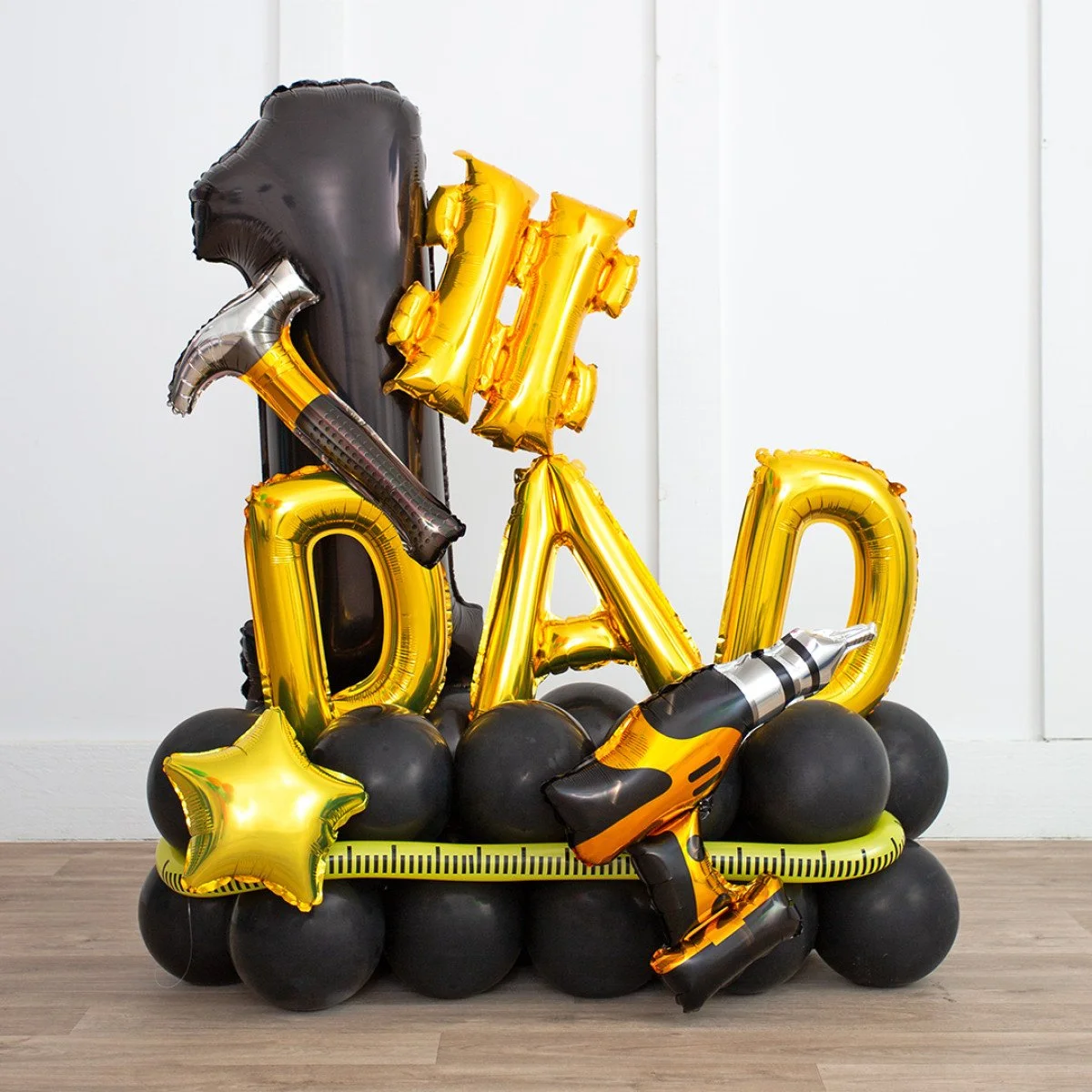 Number 1 DIY Dad Inflated Supershape Balloon Stack