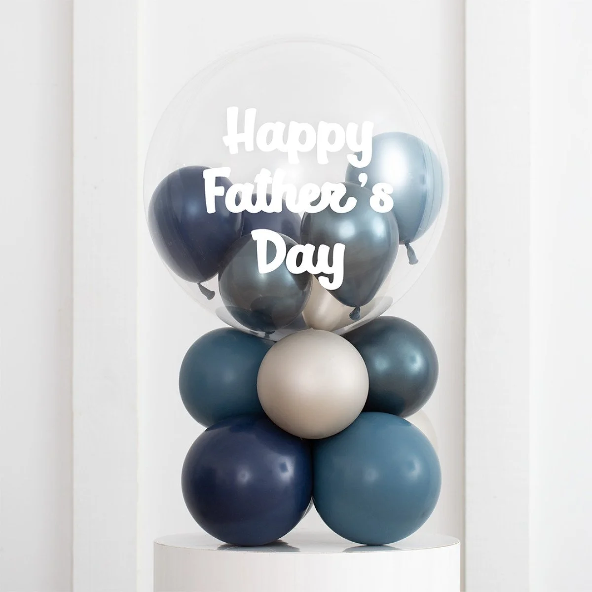 Personalised Denim Blue Mini Filled Bubble Stack