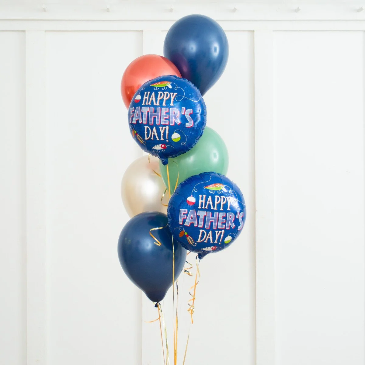 Father's Day Fishing Party Helium Latex &amp; Foil Balloon Bunch