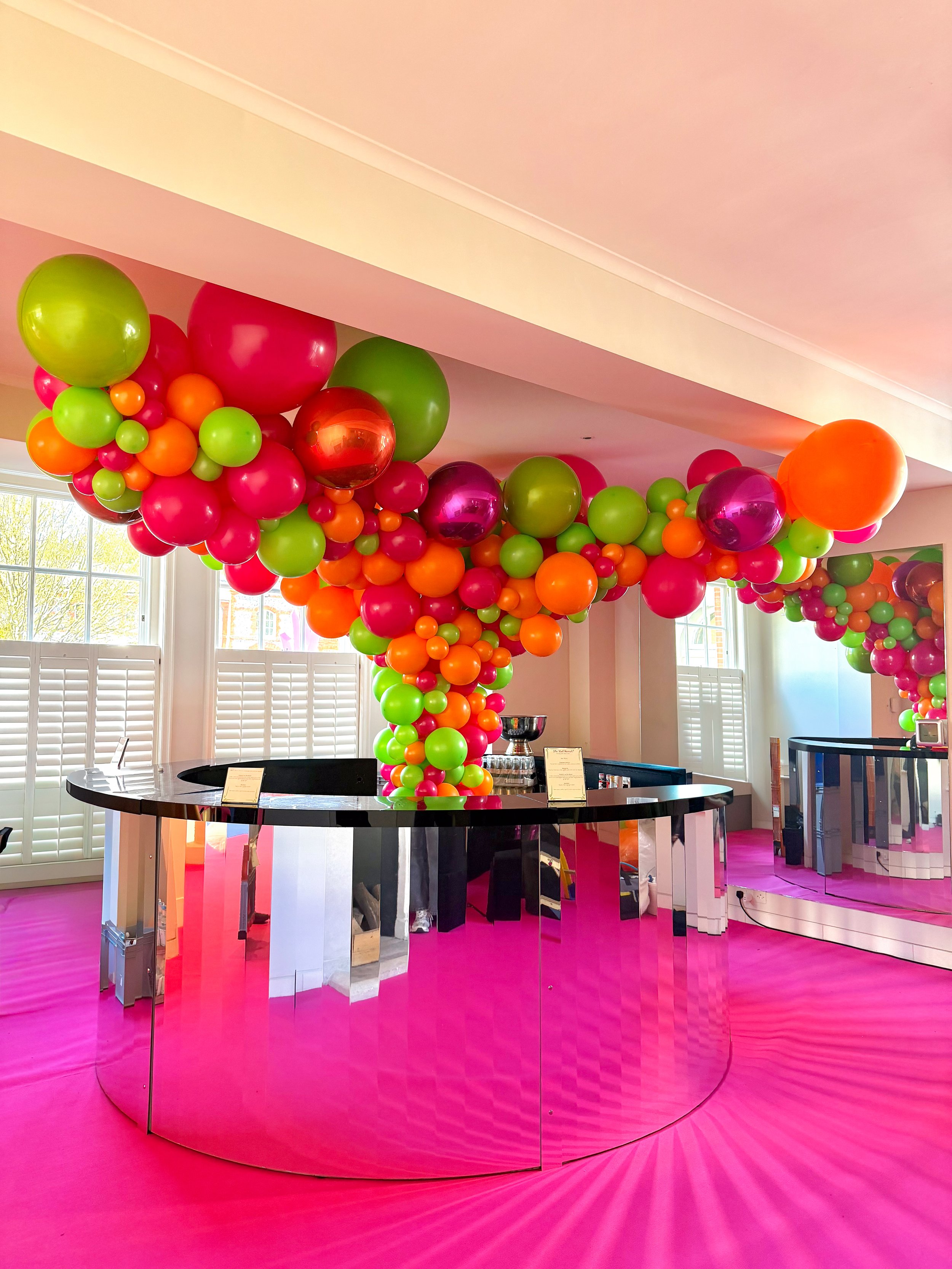 Laverstoke House Cloud tree above bar, LED bubbles