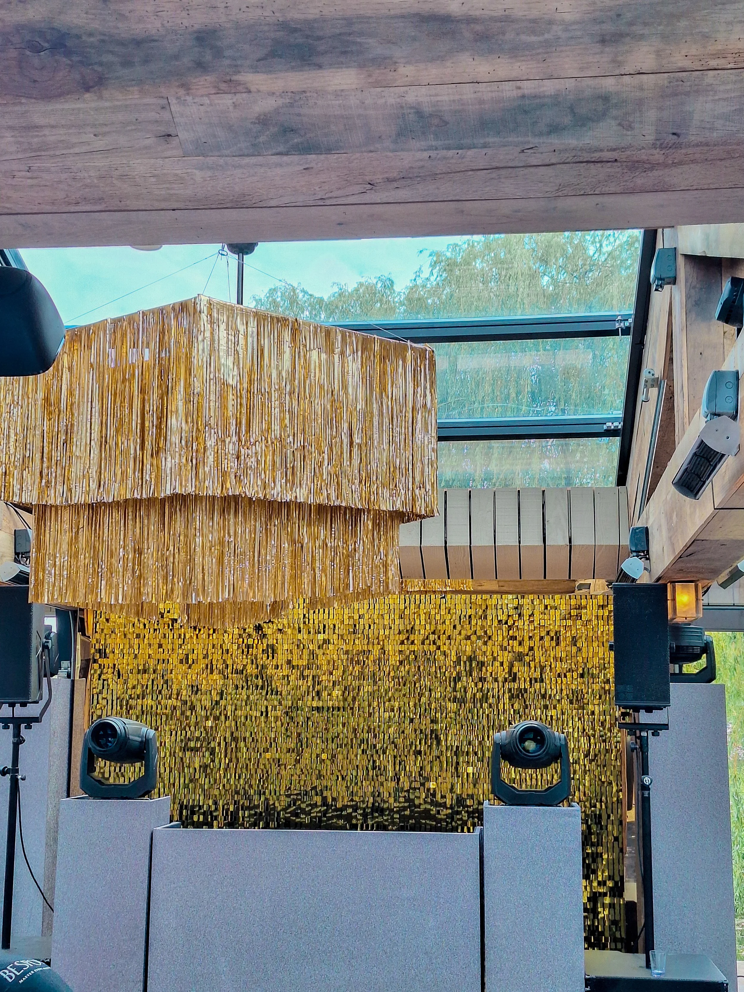 Soho Farmhouse Gold Tassel Fringe Chandeliers Square