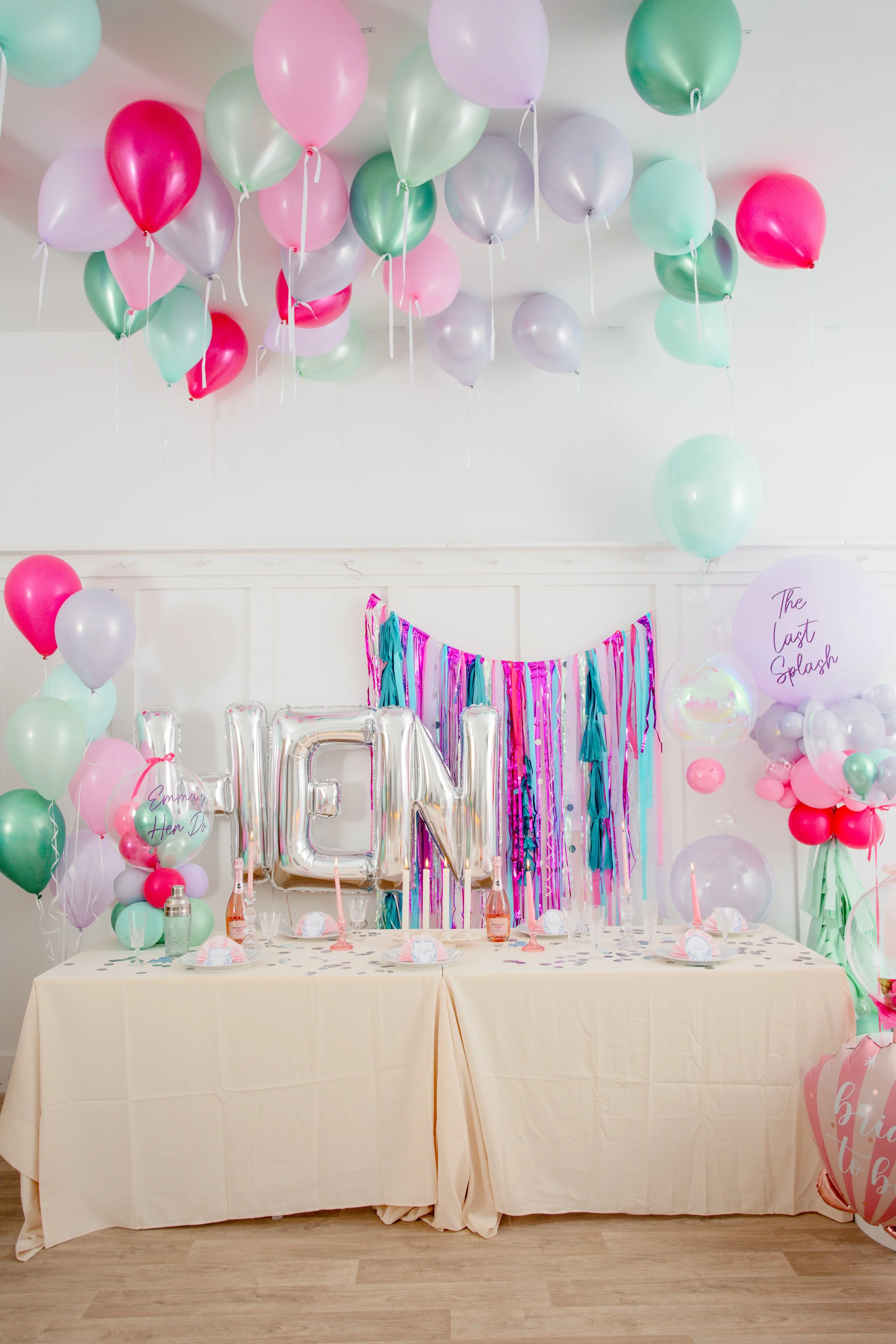Hen Party Bachelorette Table Set Up Last Splash