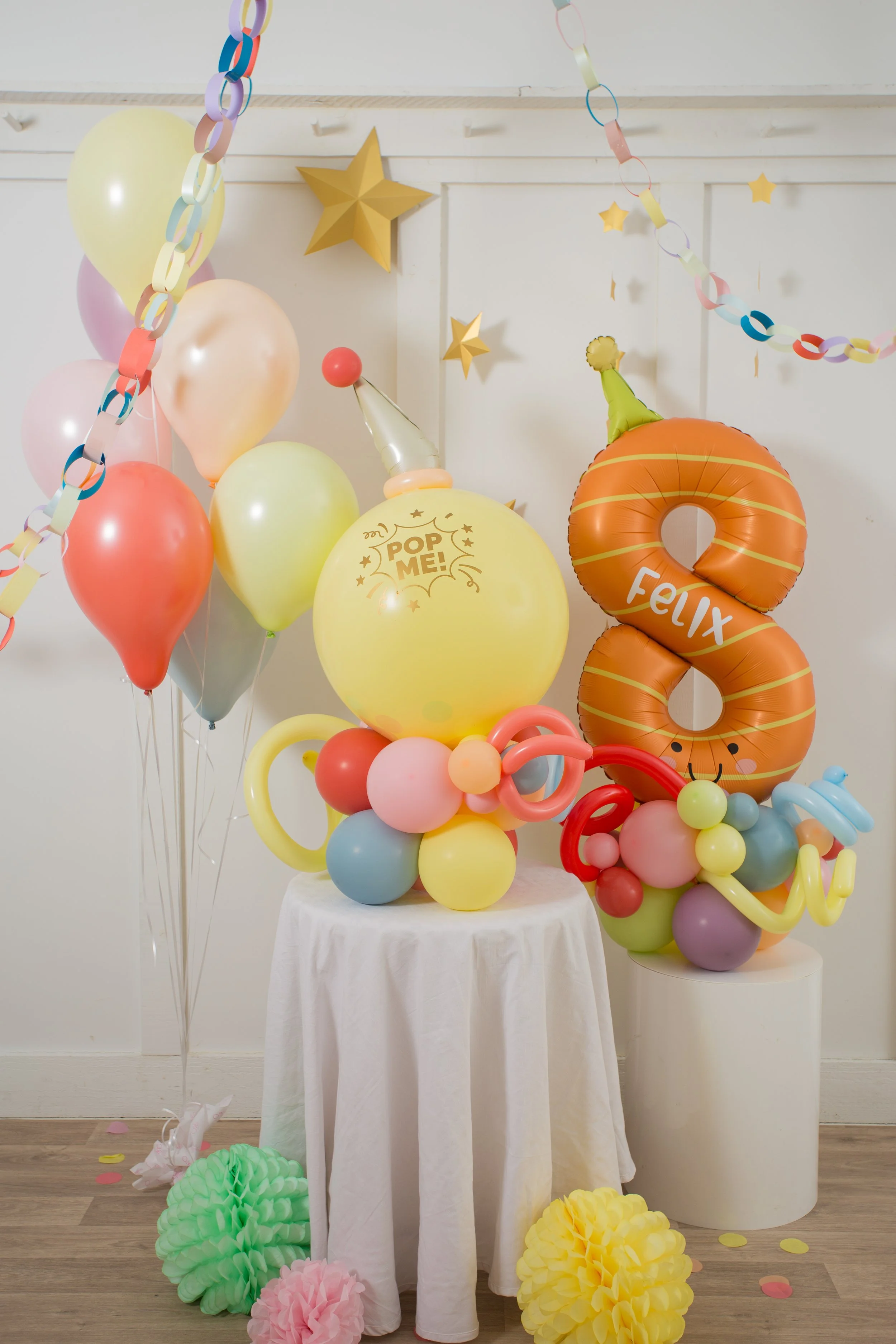 Happy Birthday Pop Me Pinata Balloon Stack