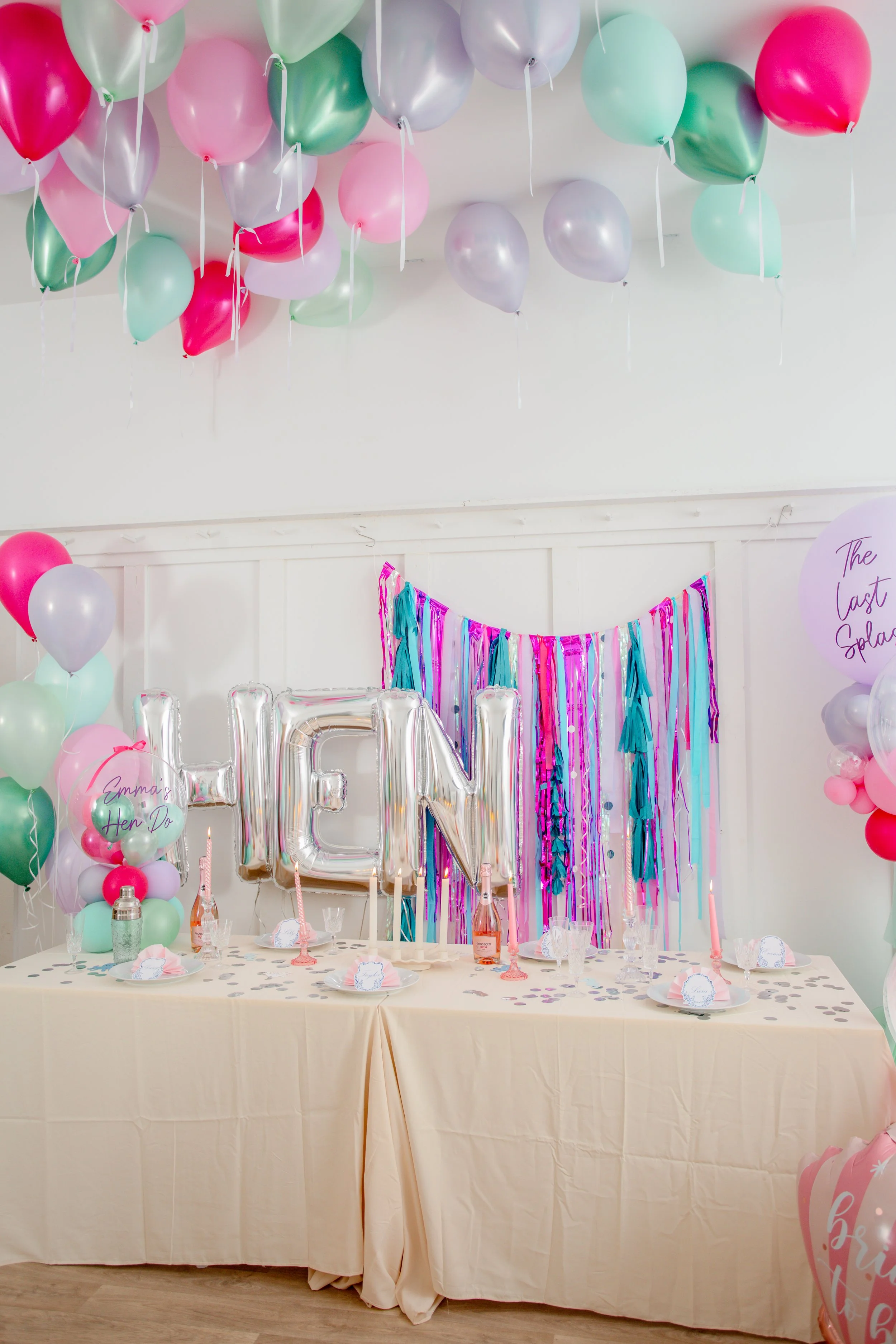 Hen Party Bachelorette Table Set Up Last Splash