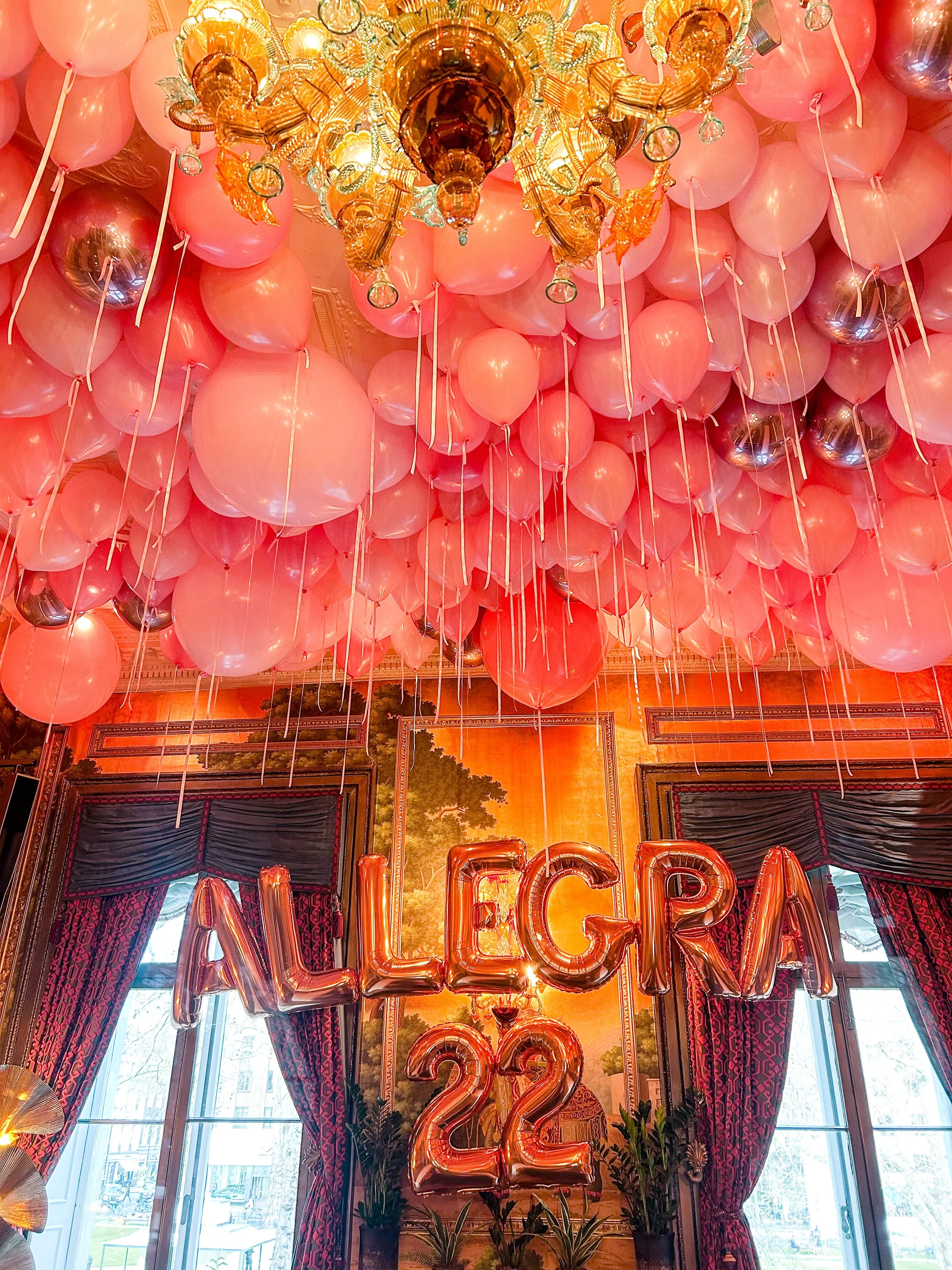 Annabel's Elephant Room Private Party Pink Ceiling Balloons