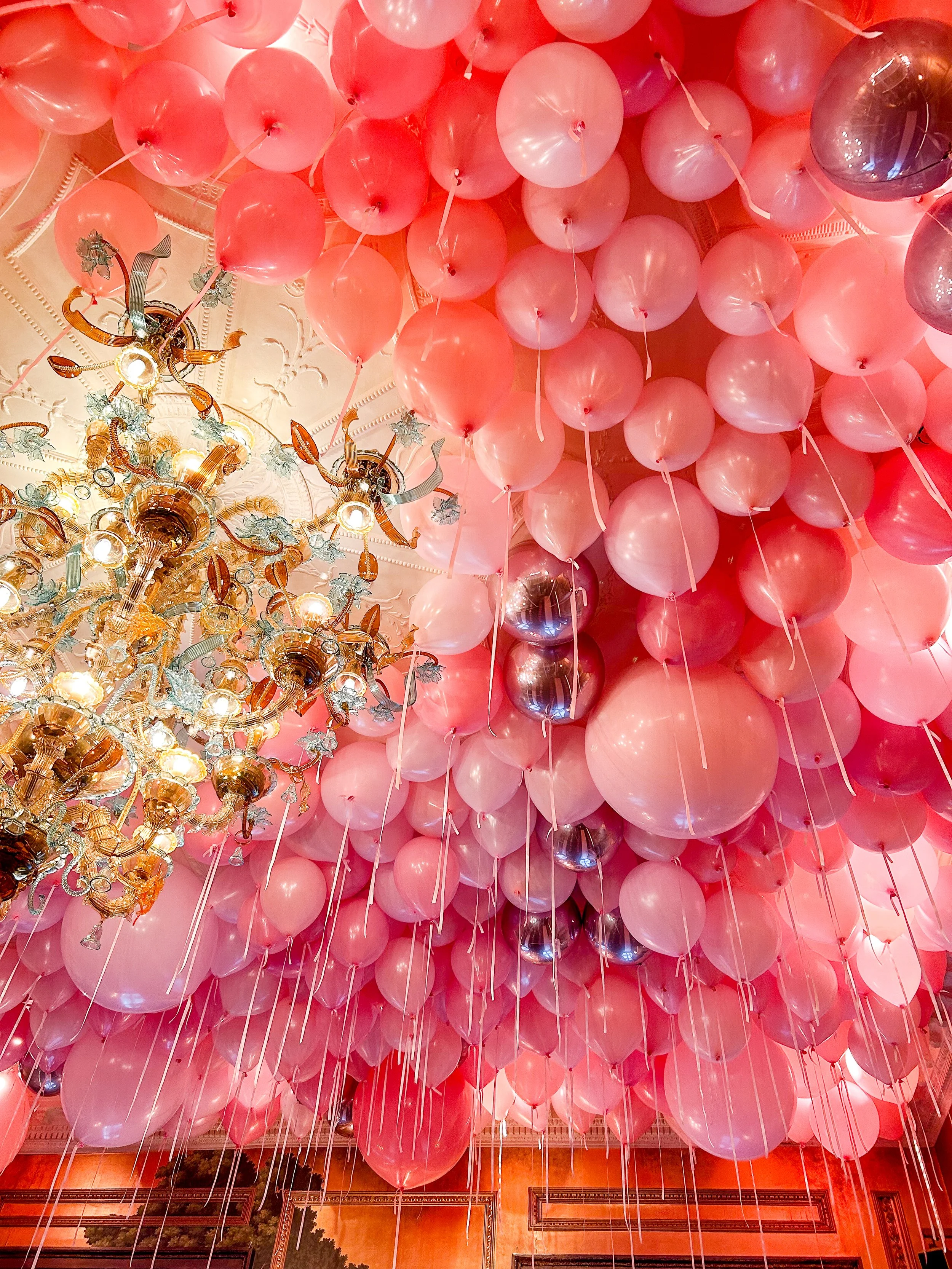 Annabel's Elephant Room Private Party Pink Ceiling Balloons
