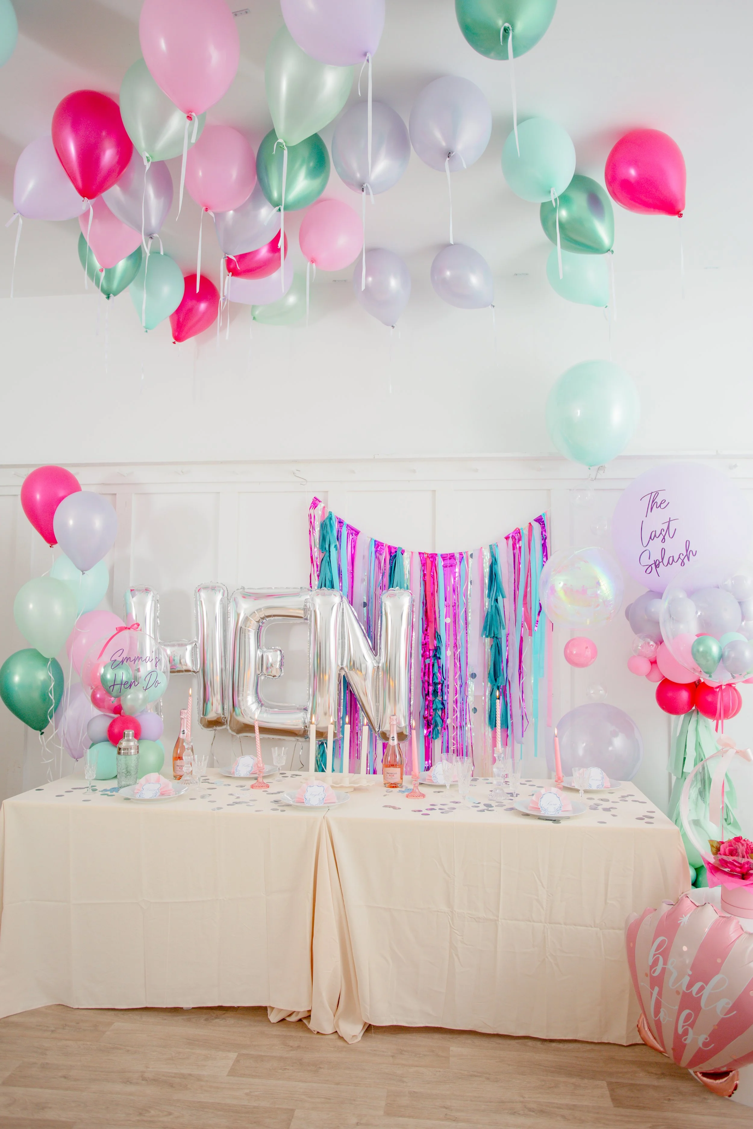 Hen Party Bachelorette Table Set Up Last Splash