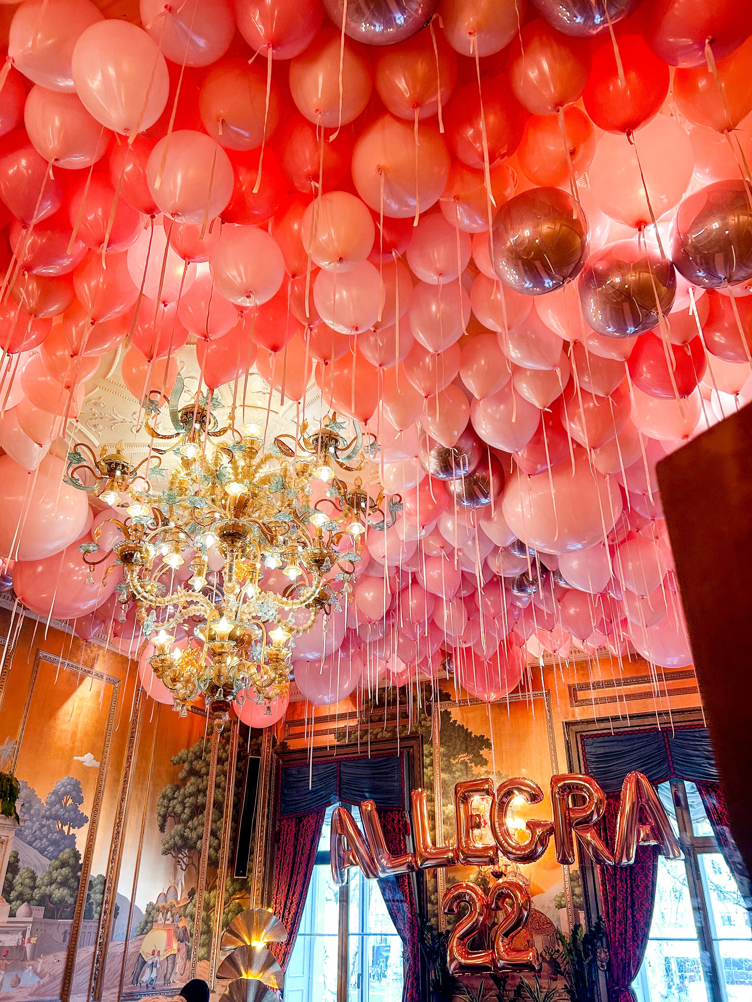 Annabel's Elephant Room Private Party Pink Ceiling Balloons