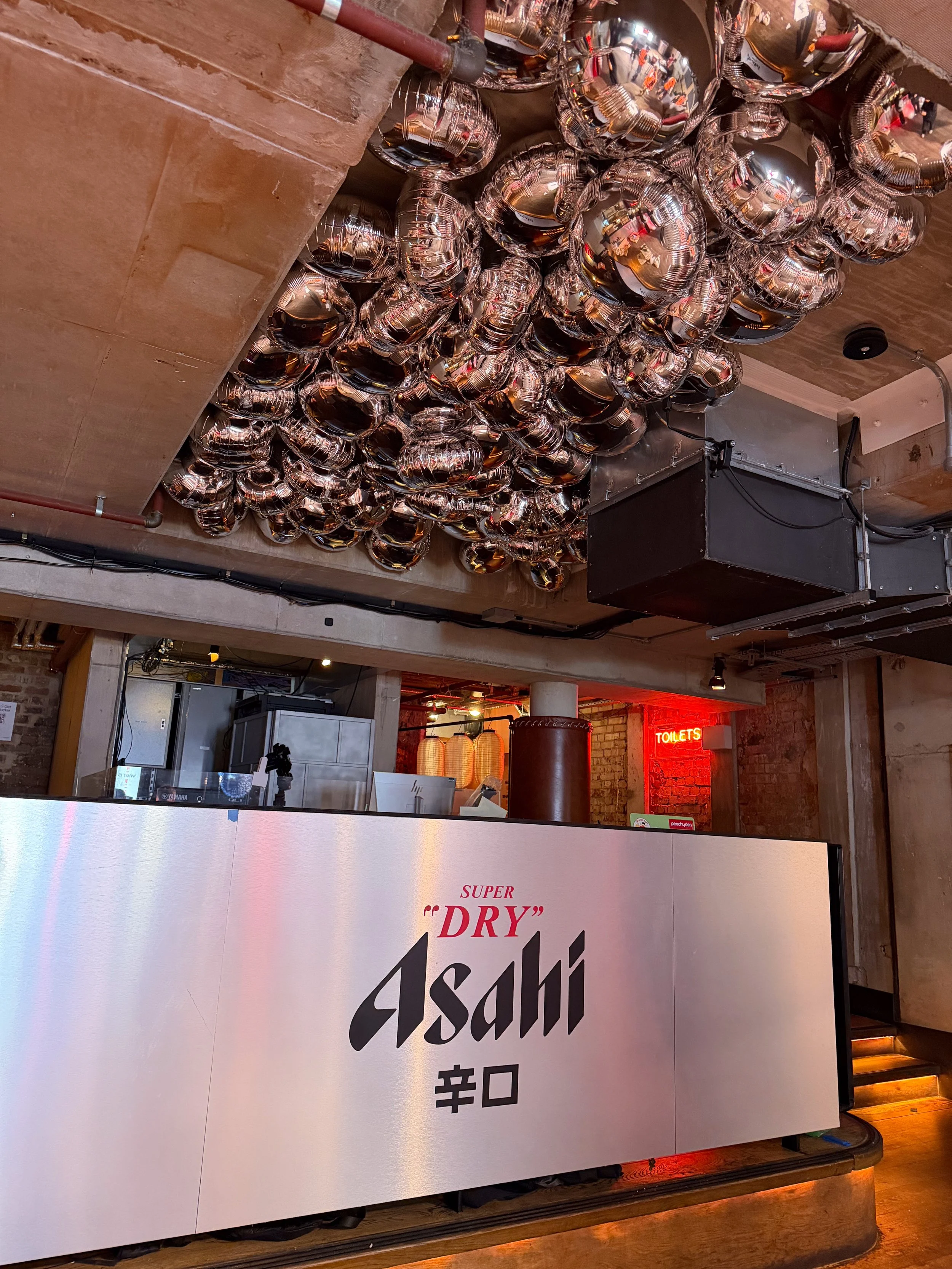 Asahi Silver Circle Foil Ceiling Balloons Installation We Are Magic Number