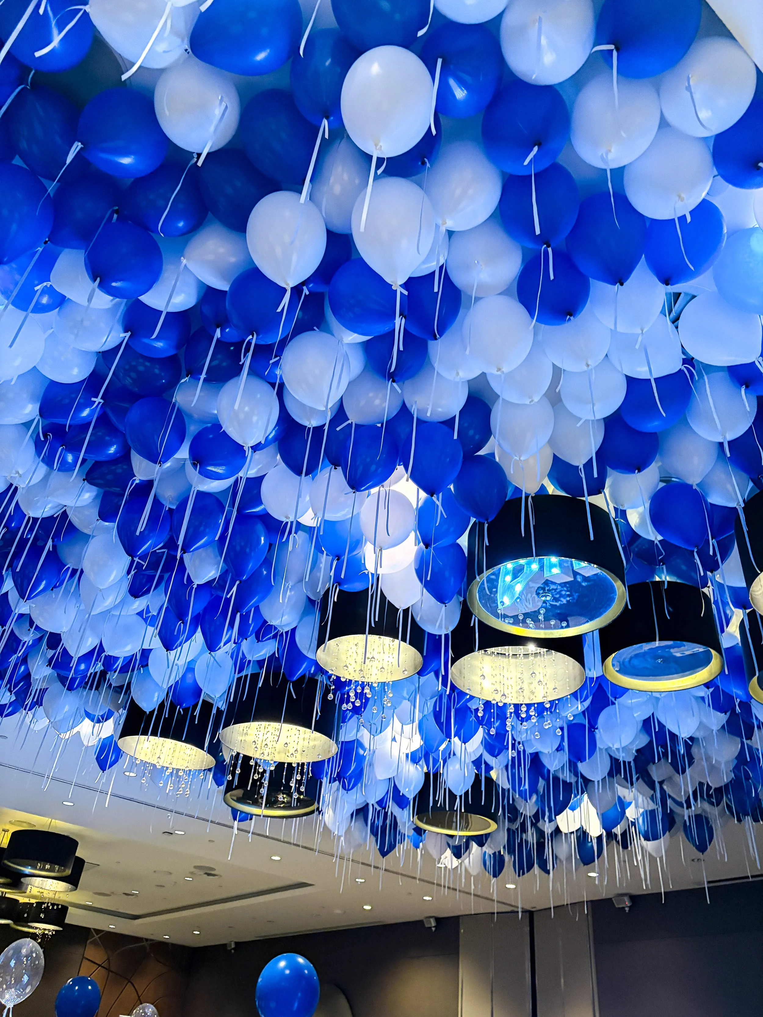 Hilton London Wembley FA Cup Ceiling balloon & Sequin Wall