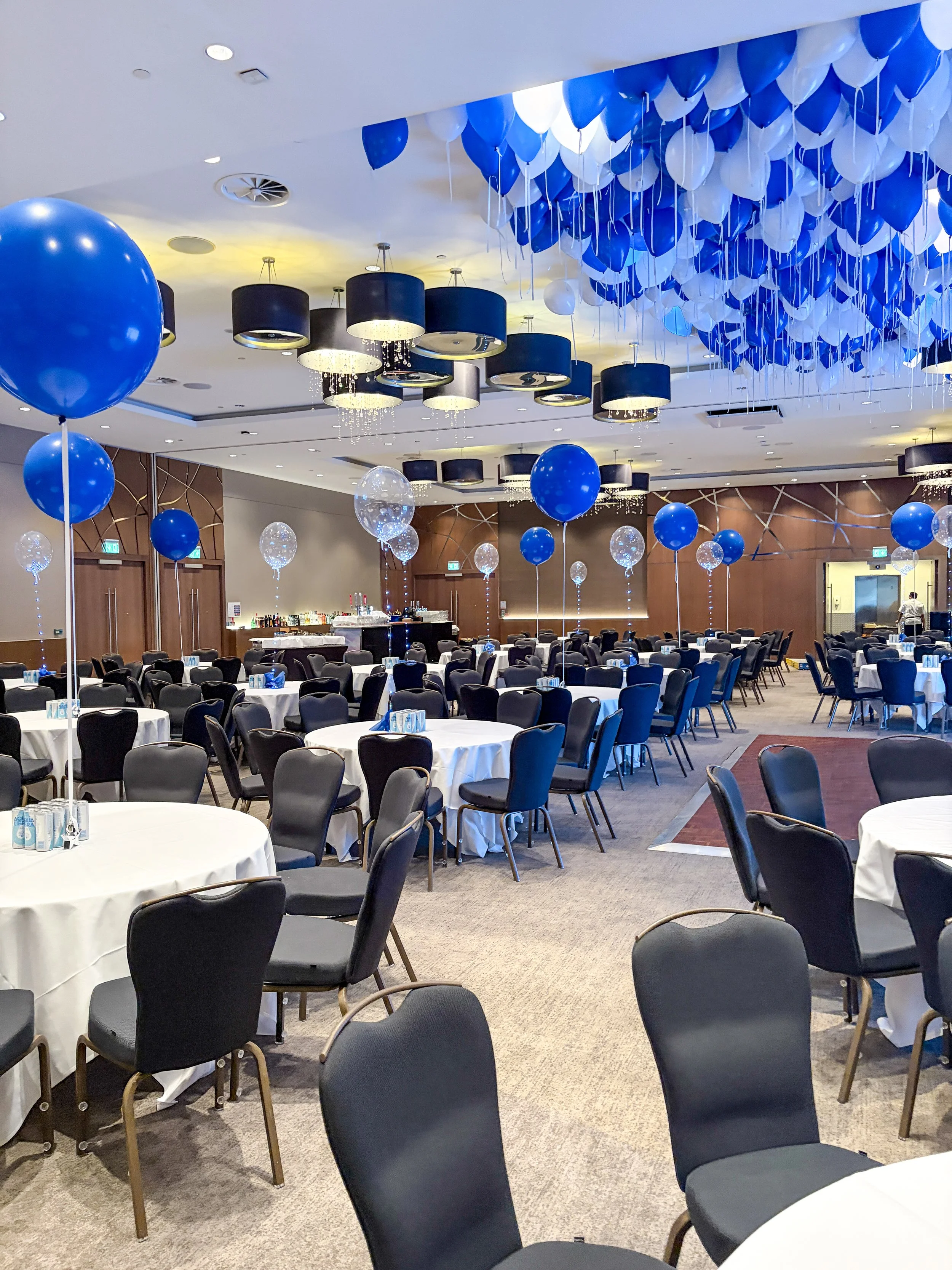 Hilton London Wembley FA Cup Ceiling balloon & Sequin Wall