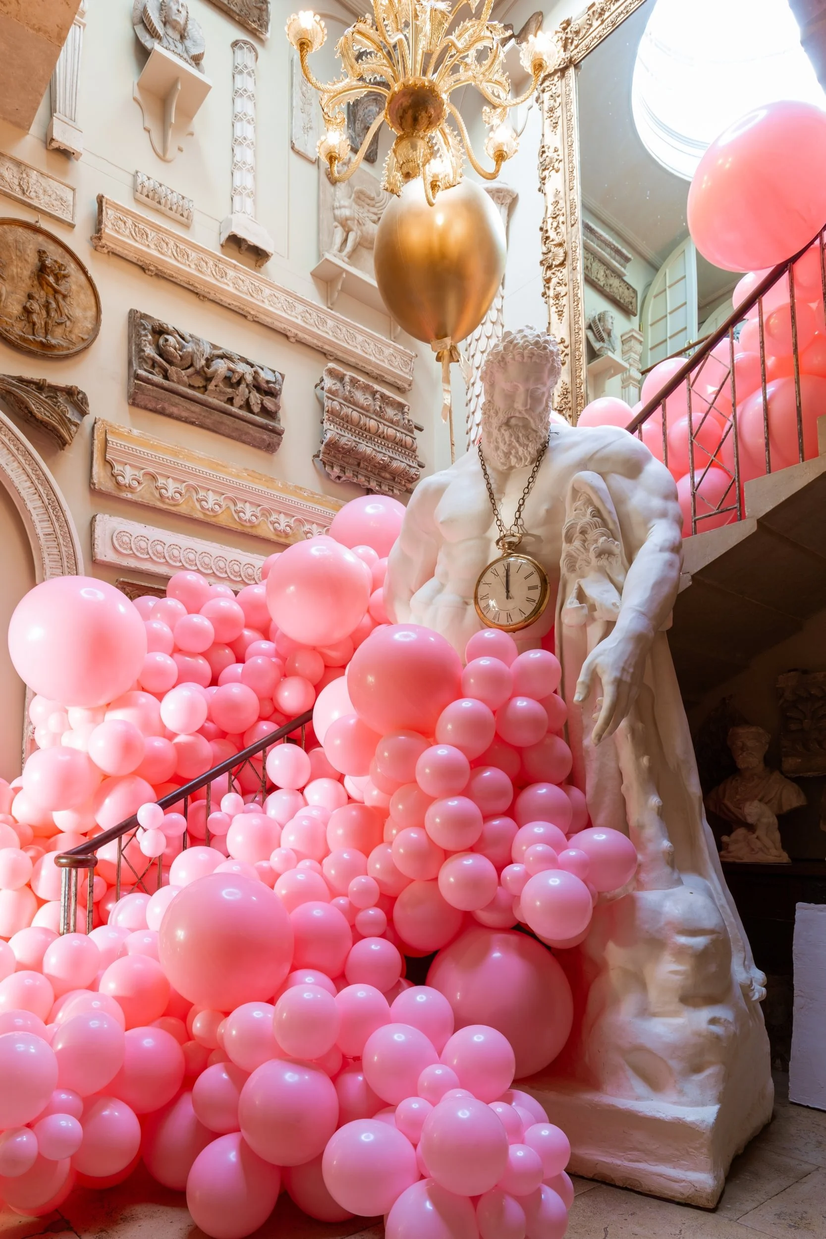 Aynhoe Park Photo Shoot - Pink Stairs, Four Poster Bed, Fireplace, Chain Balloons - Large7.jpg