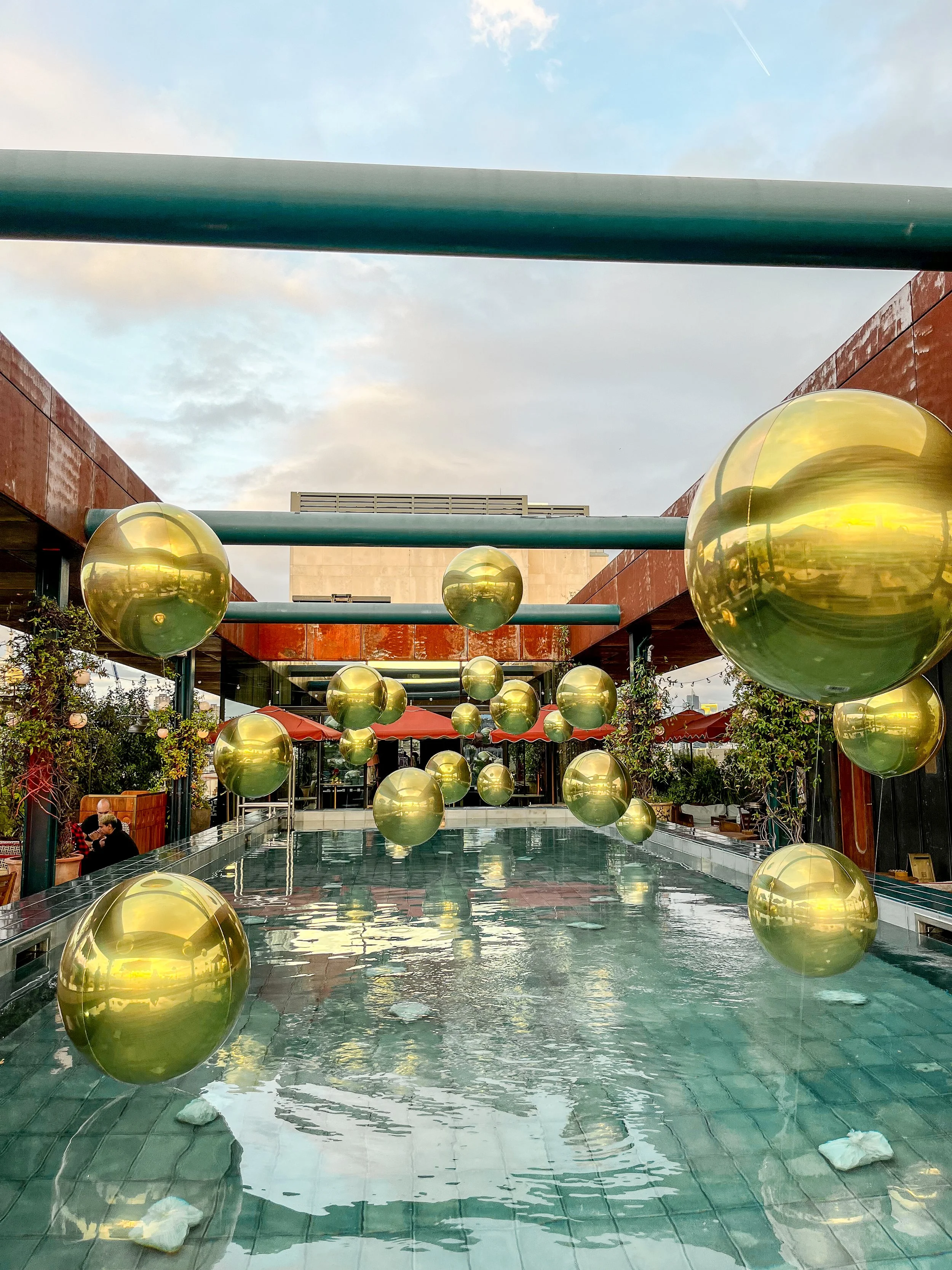  Soho House Pool Display Floating Orb Pool Installation