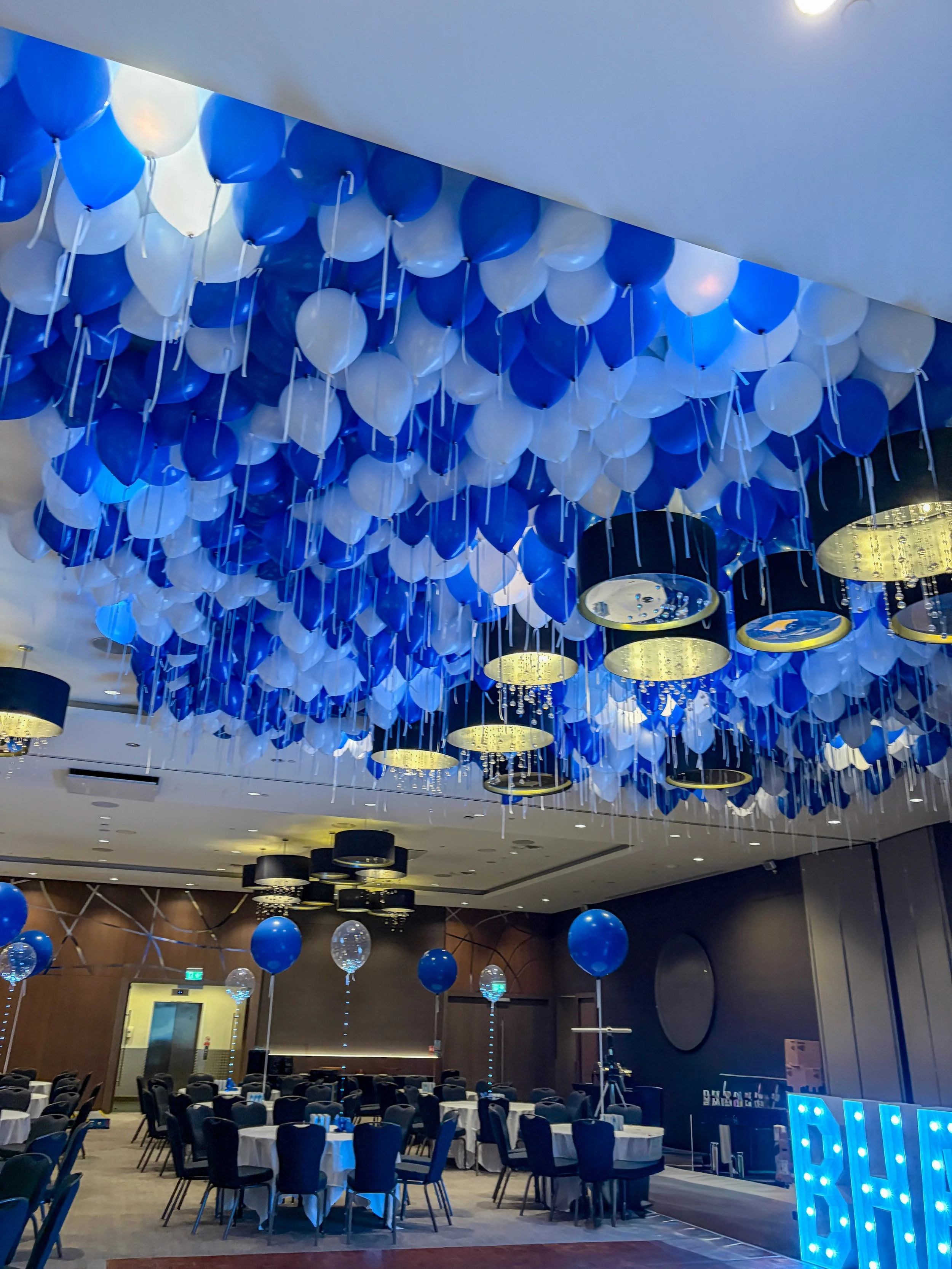 Hilton London Wembley FA Cup Ceiling balloon & Sequin Wall