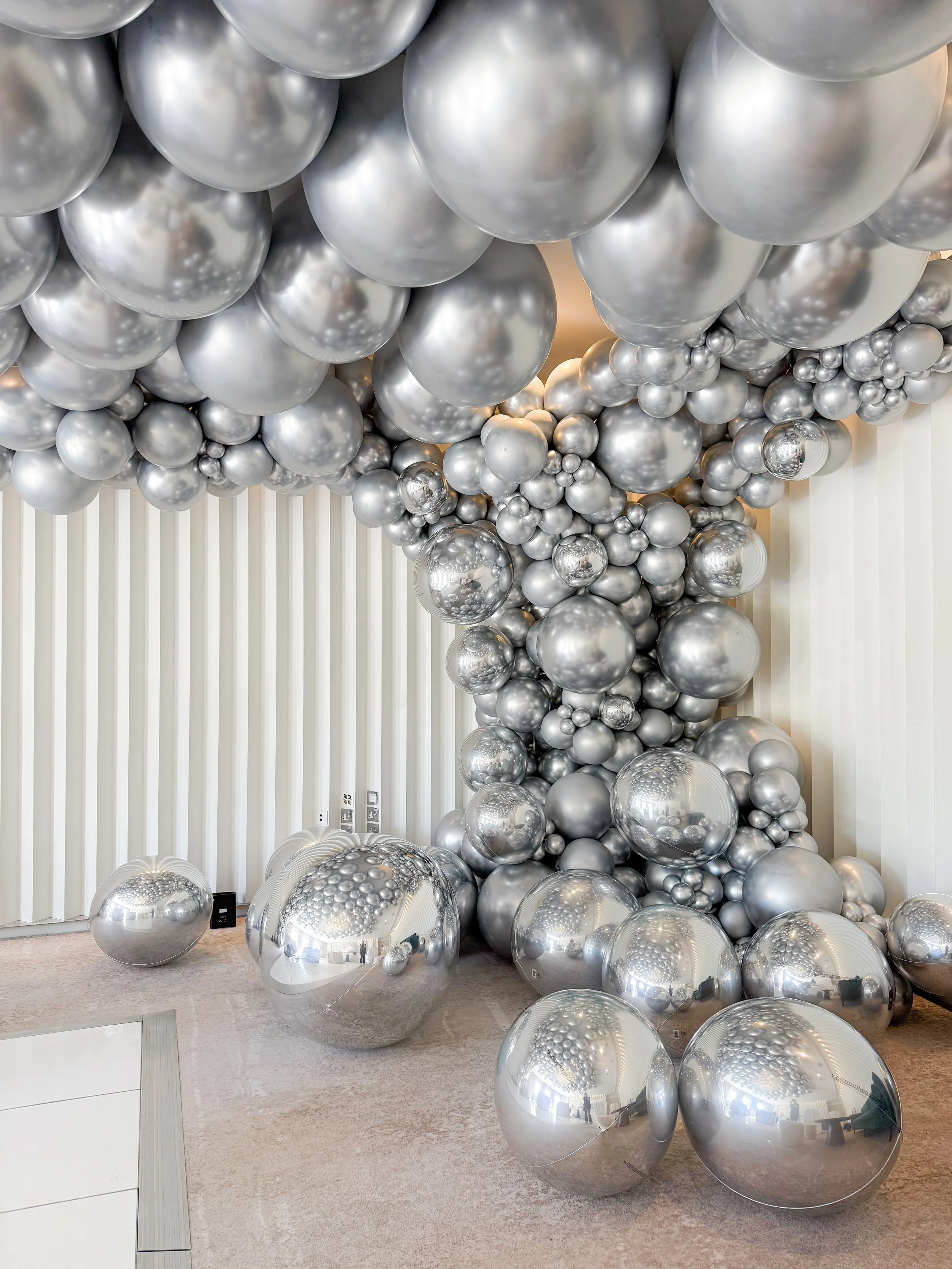 Coworth Park Wedding - Garden Room Silver orb epic swoosh