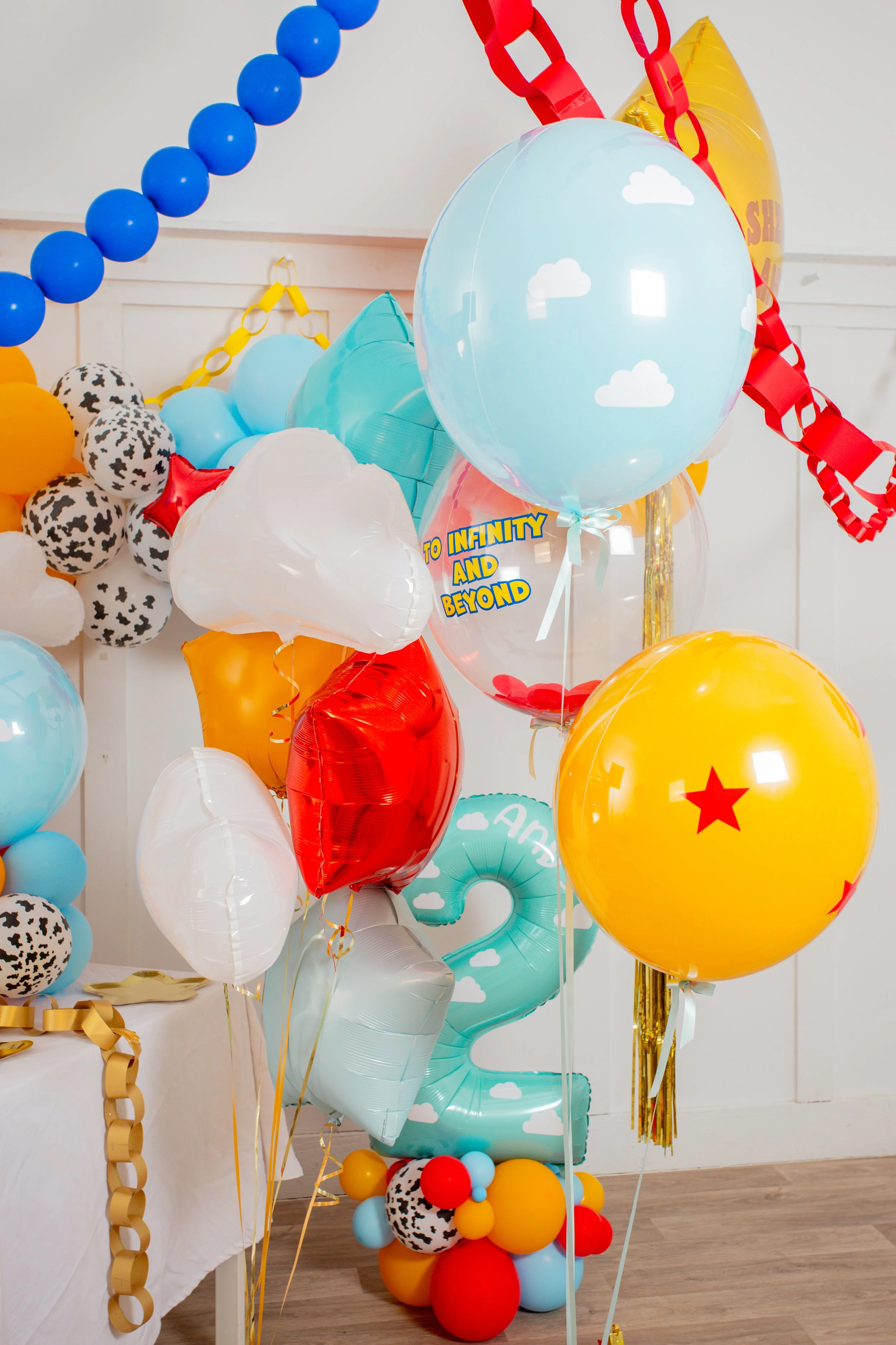 Toy Story 5 Inspired Balloon Birthday Setup Two Infinity and Beyond
